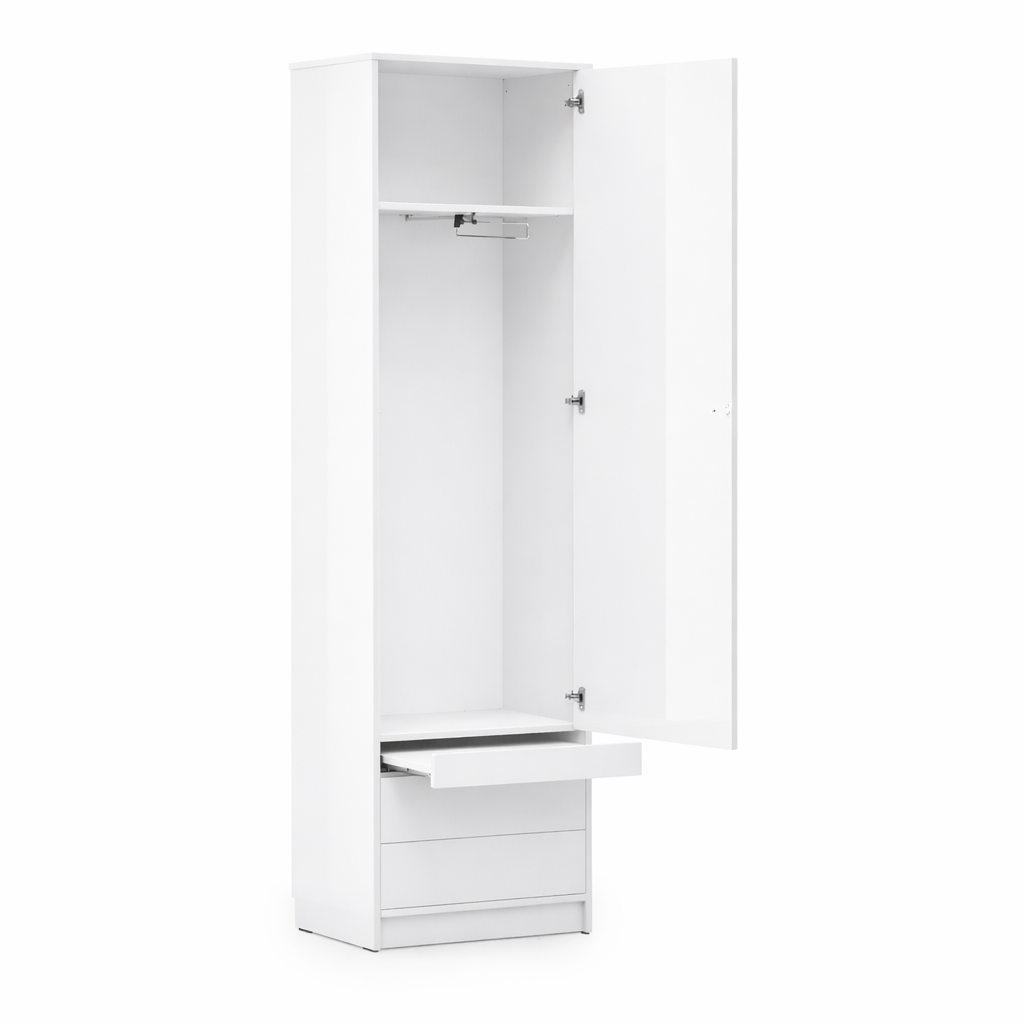 Basic Spacious Wardrobe with Pull-Out Nightstand