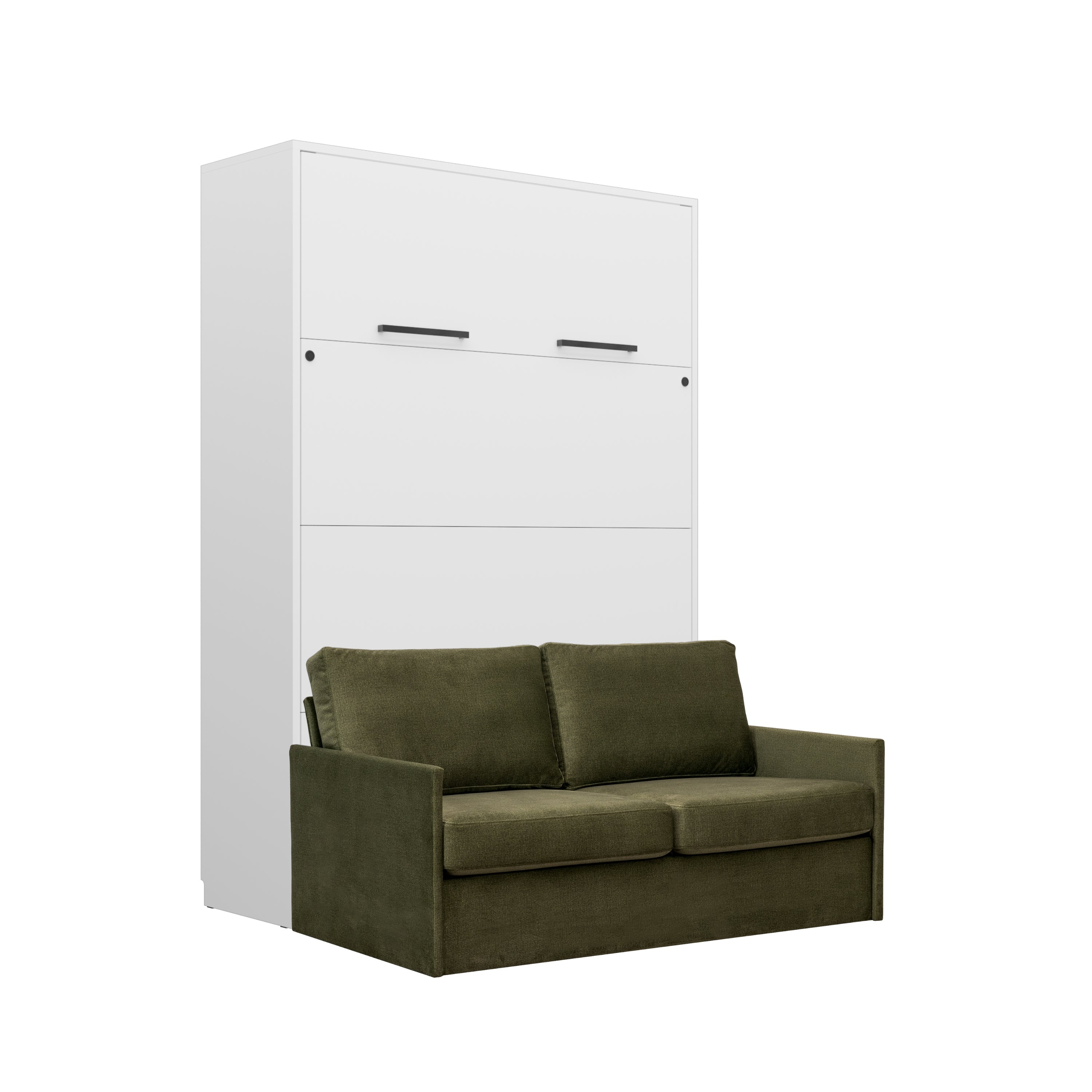 Customizable Genius Murphy Bed with Sofa Set 140 x 200 cm White Matt