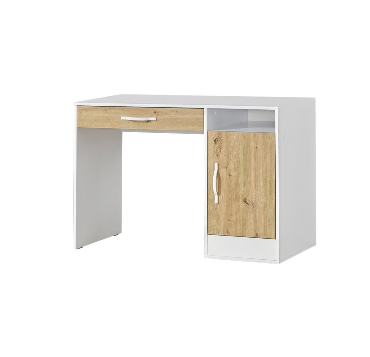 Desk Domel with Storage Oak-White - Modern Design