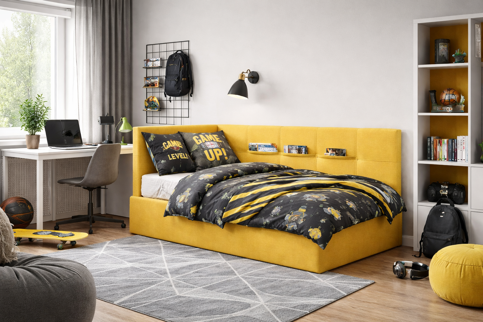 BUBA Upholstered Bed – 90 × 200 / 120 × 200 cm – Kids & Youth