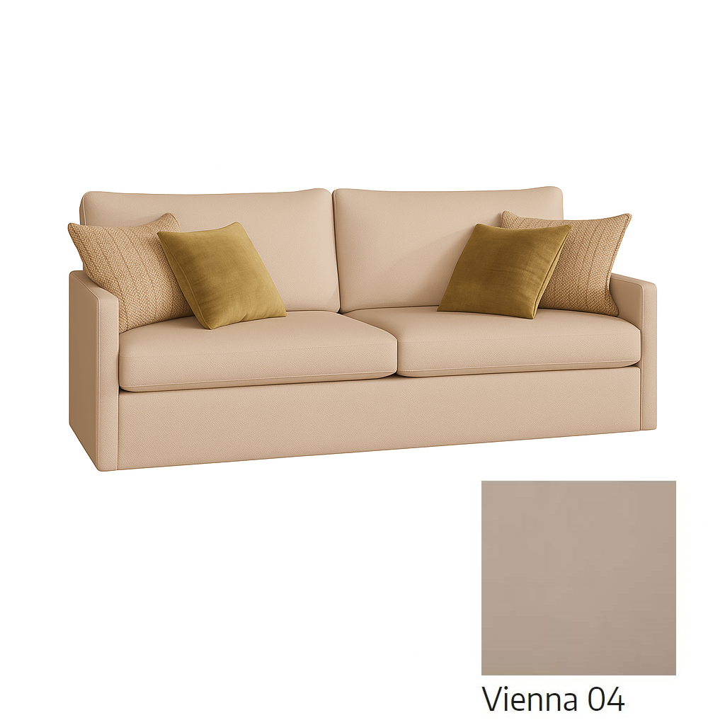 Genius Murphy Bed Oiled Oak 140 x 200 cm with Sofa ECO-LEATHER, Led Lighting