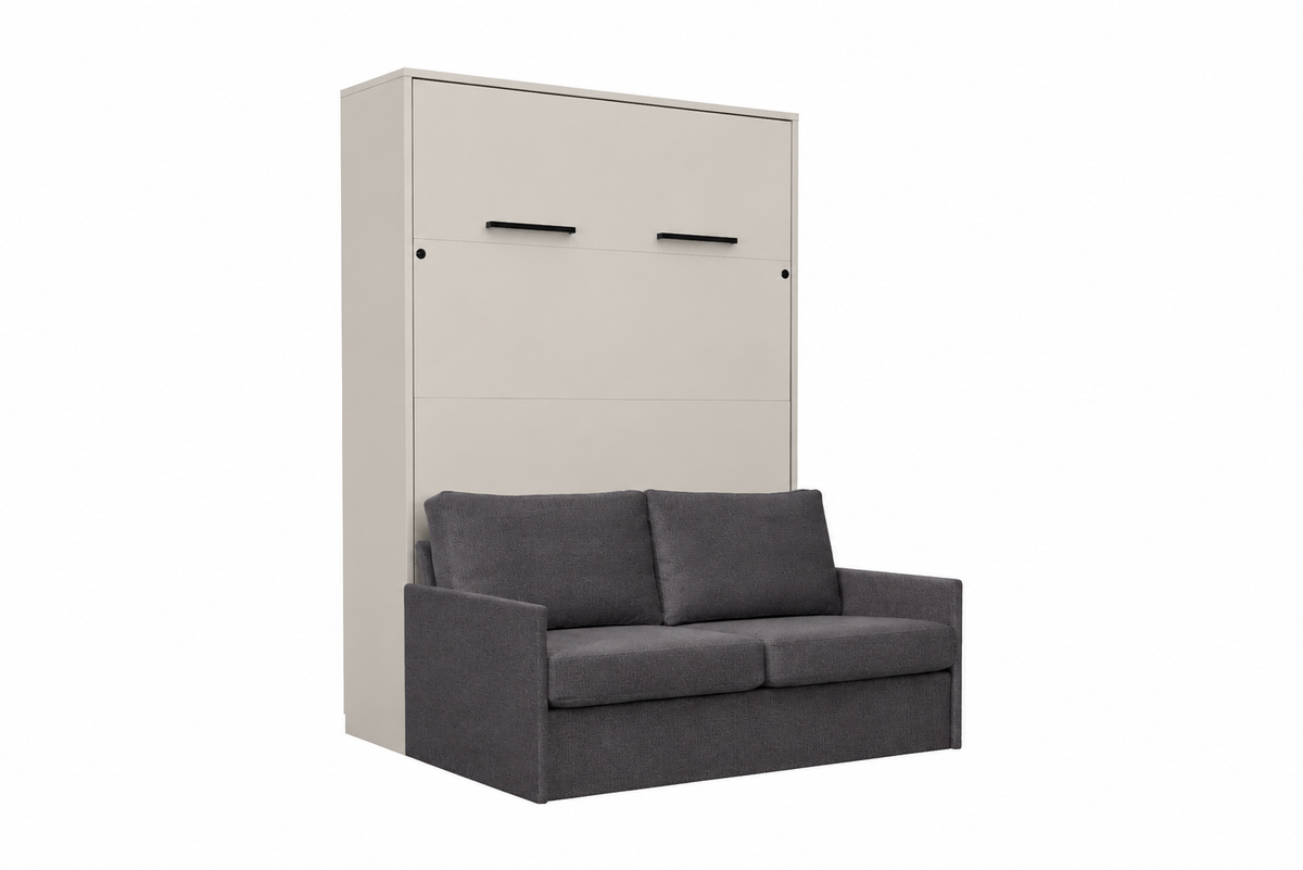 Customizable Genius Murphy Bed Set with Sofa 140×200 cm – Cashmere
