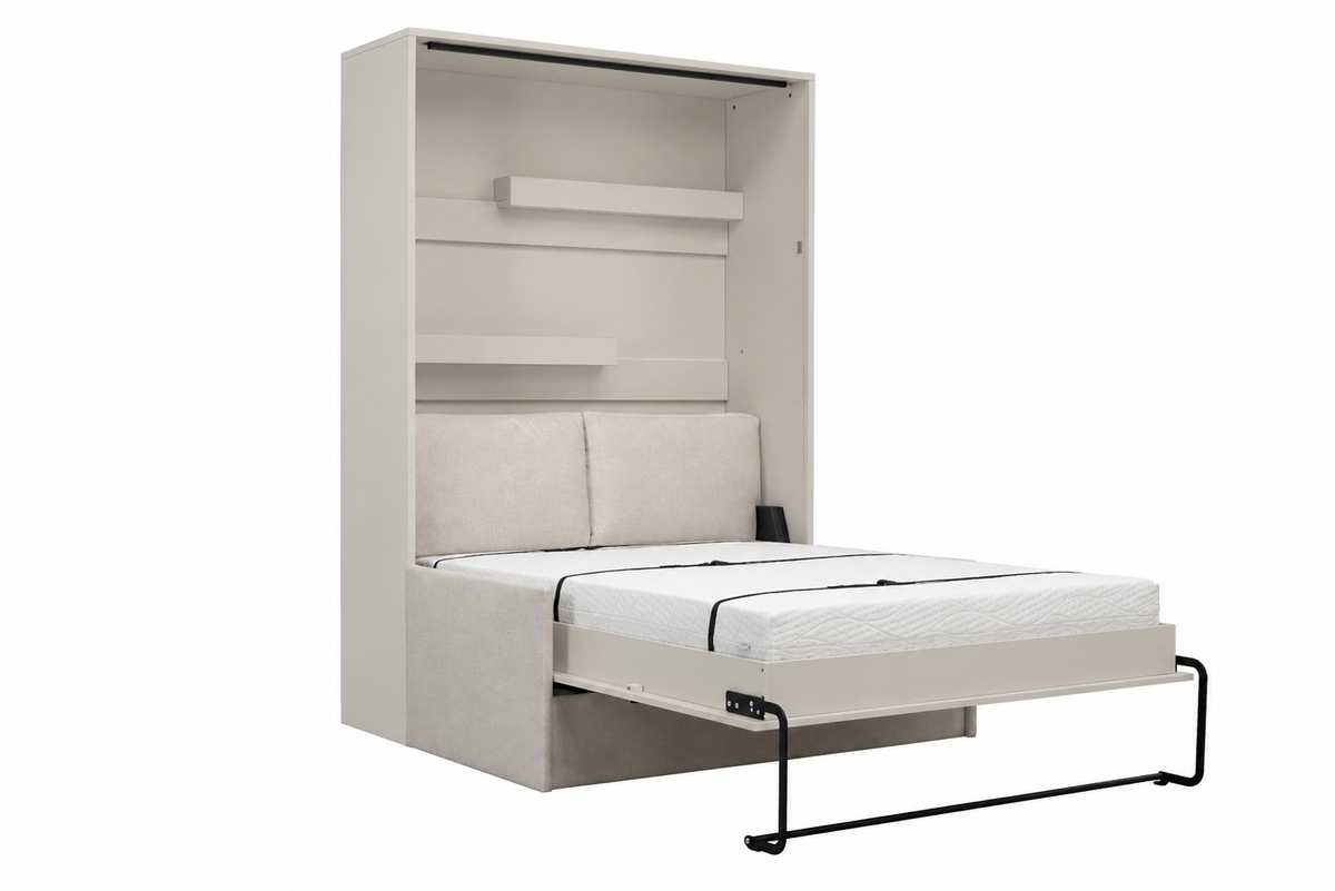 Customizable Genius Murphy Bed Set with Sofa 140×200 cm – Cashmere