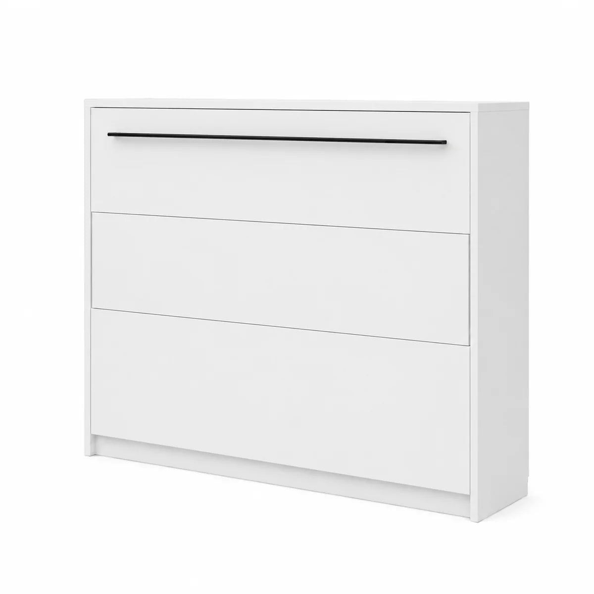 Customizable Genius COMFORT Horizontal Murphy Bed Furniture Set 120 × 200 cm – White Matt