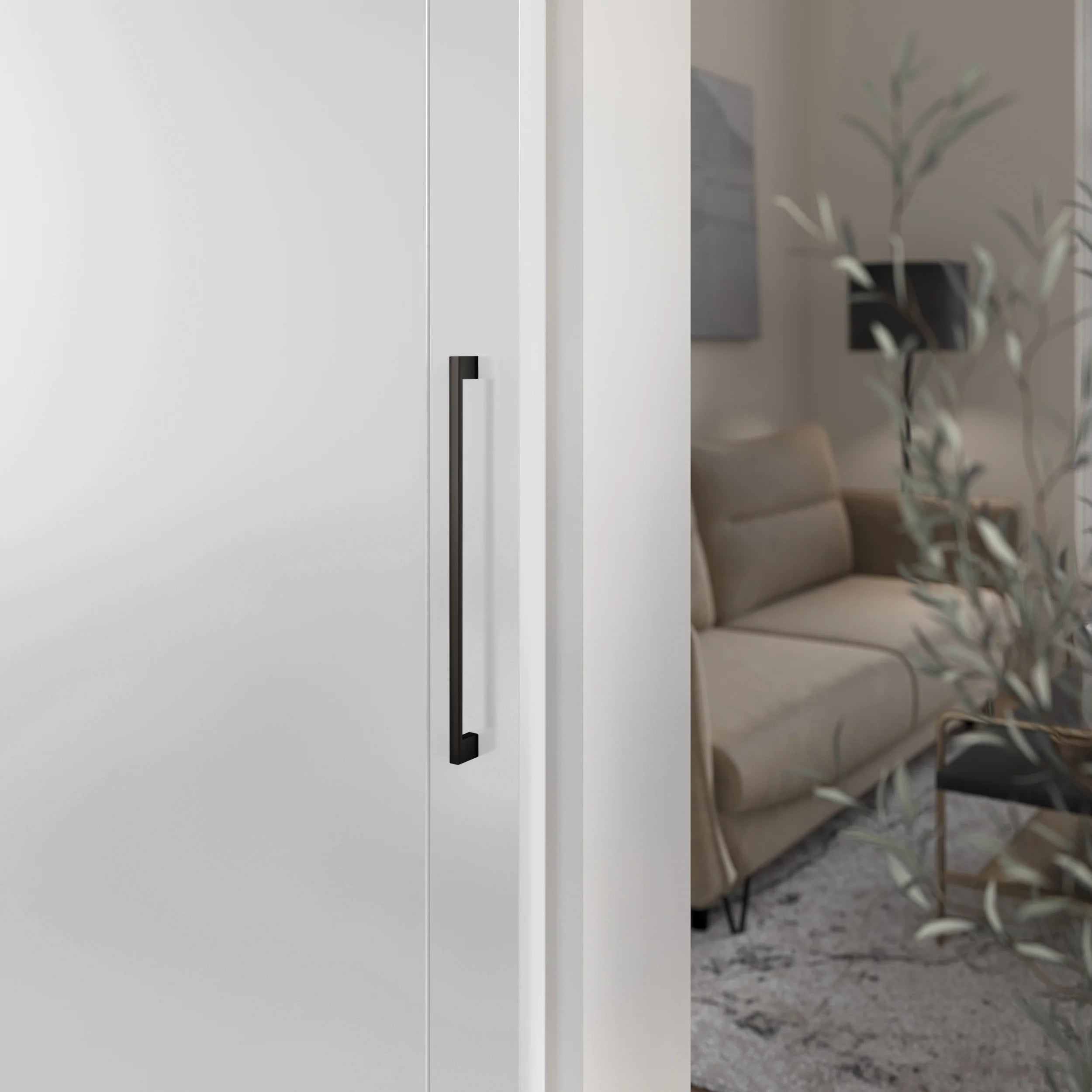 Charlise I Sliding Door - White/ Black 204x90cm