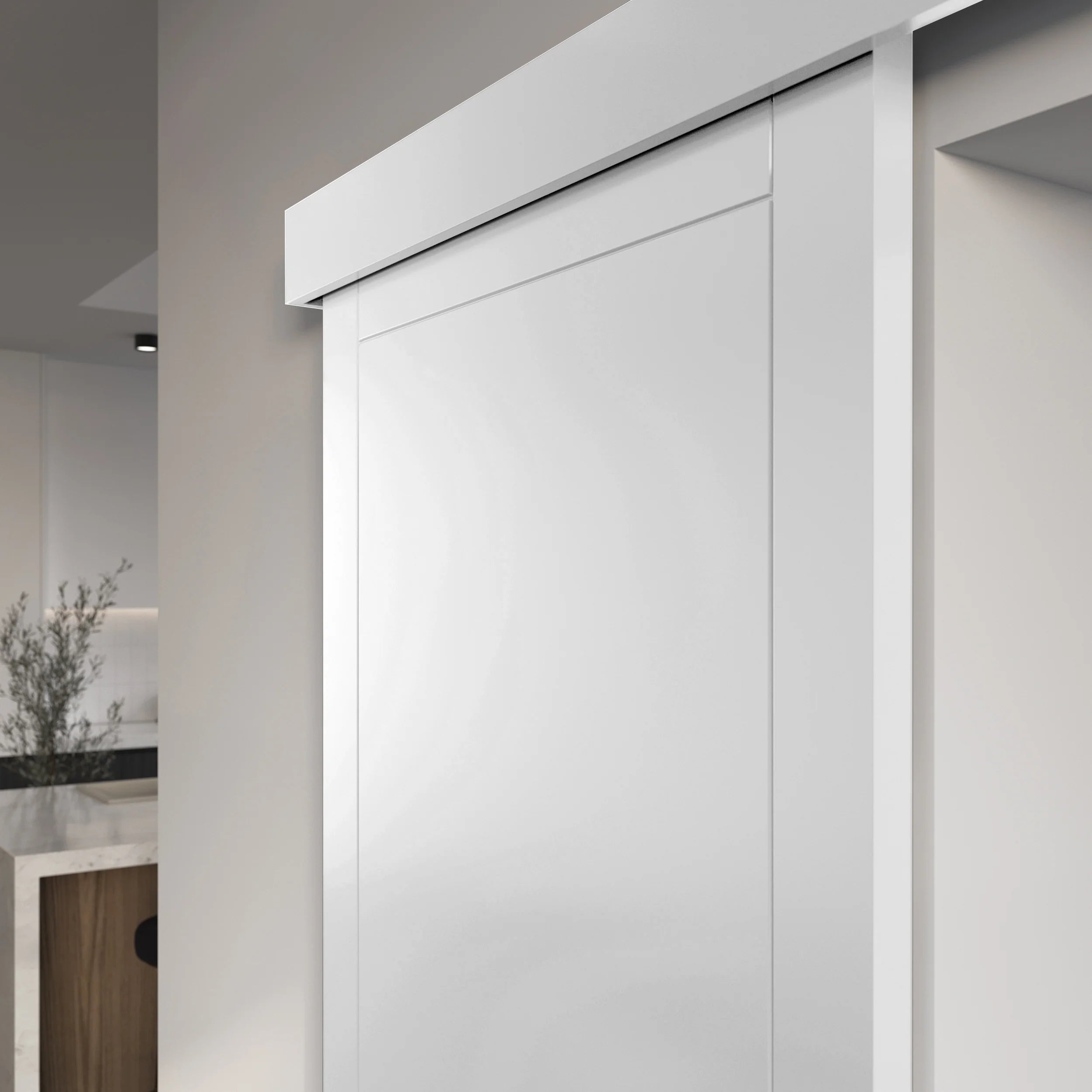 Charlise I Sliding Door - White/ Black 204x90cm