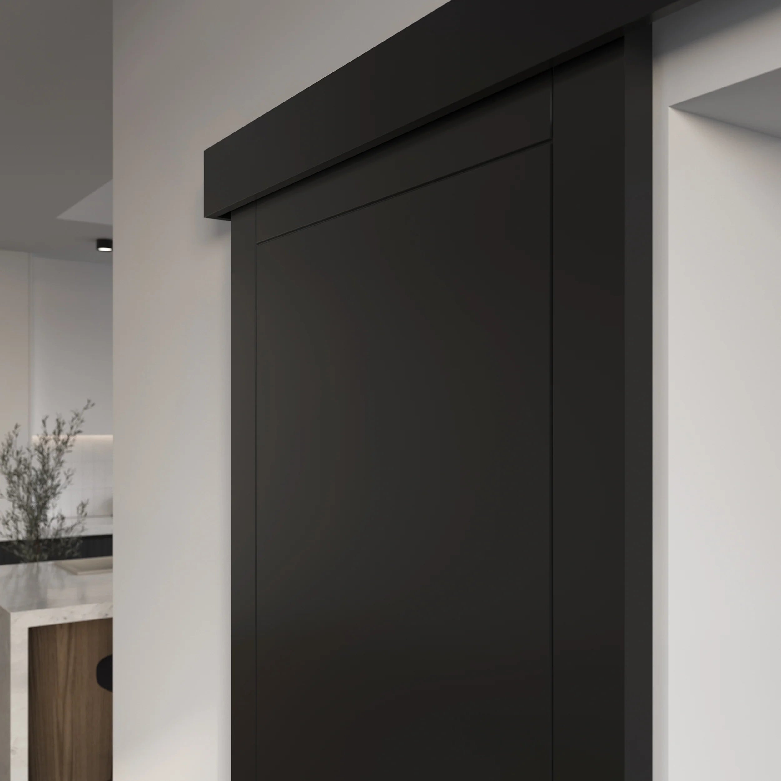 Charlise I Sliding Door - White/ Black 204x90cm