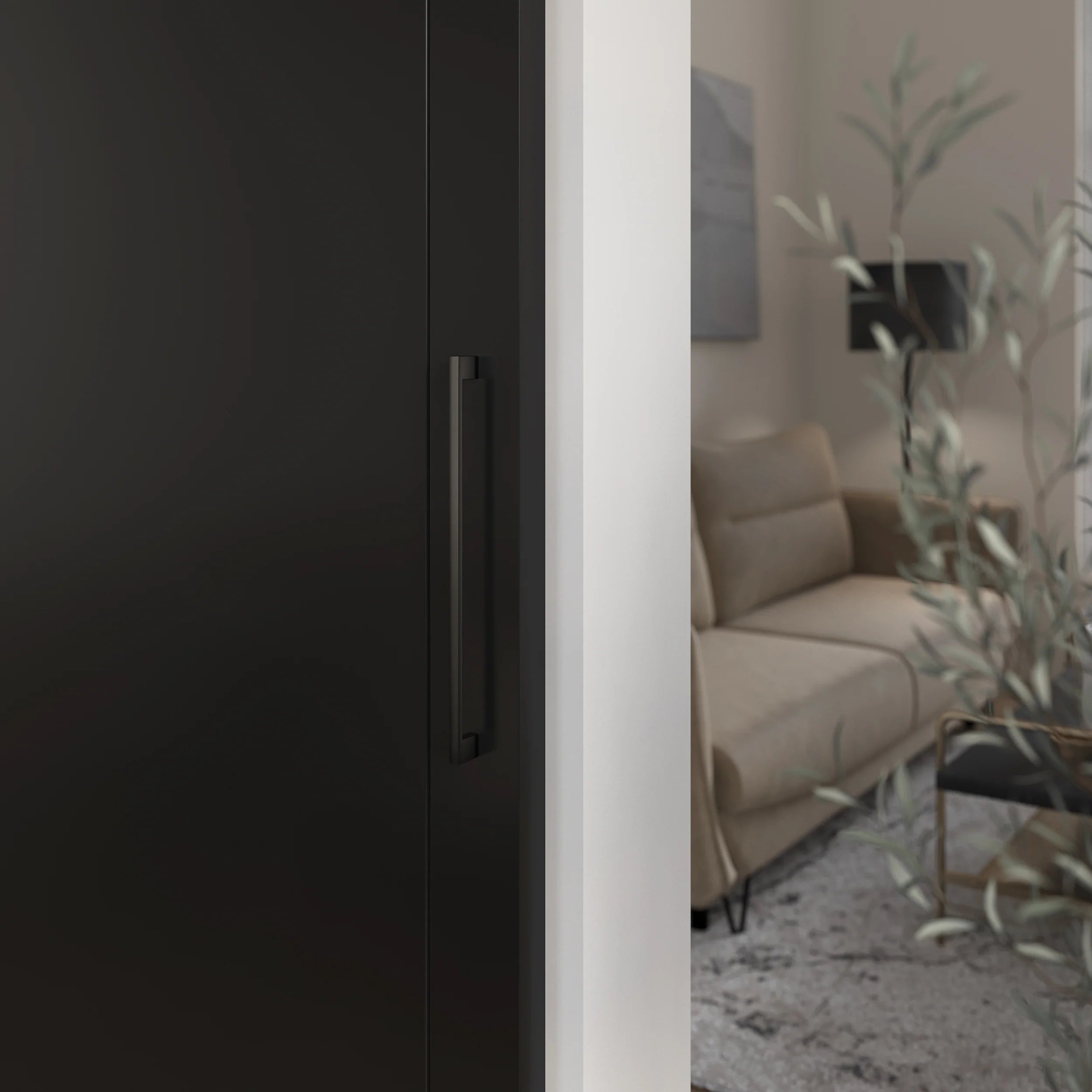 Charlise I Sliding Door - White/ Black 204x90cm