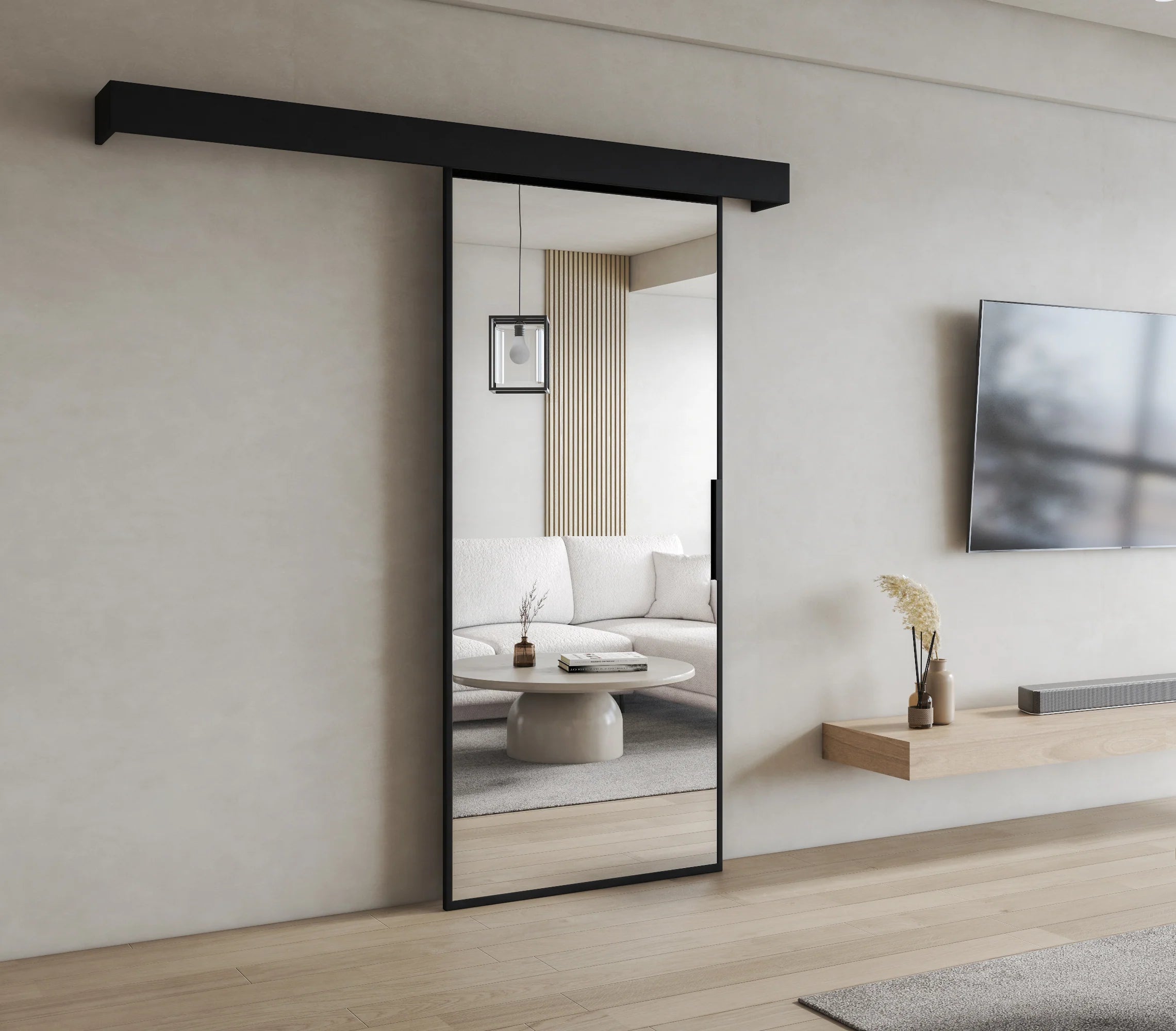 Lindo Sliding Door - white Mirror 205x96cm