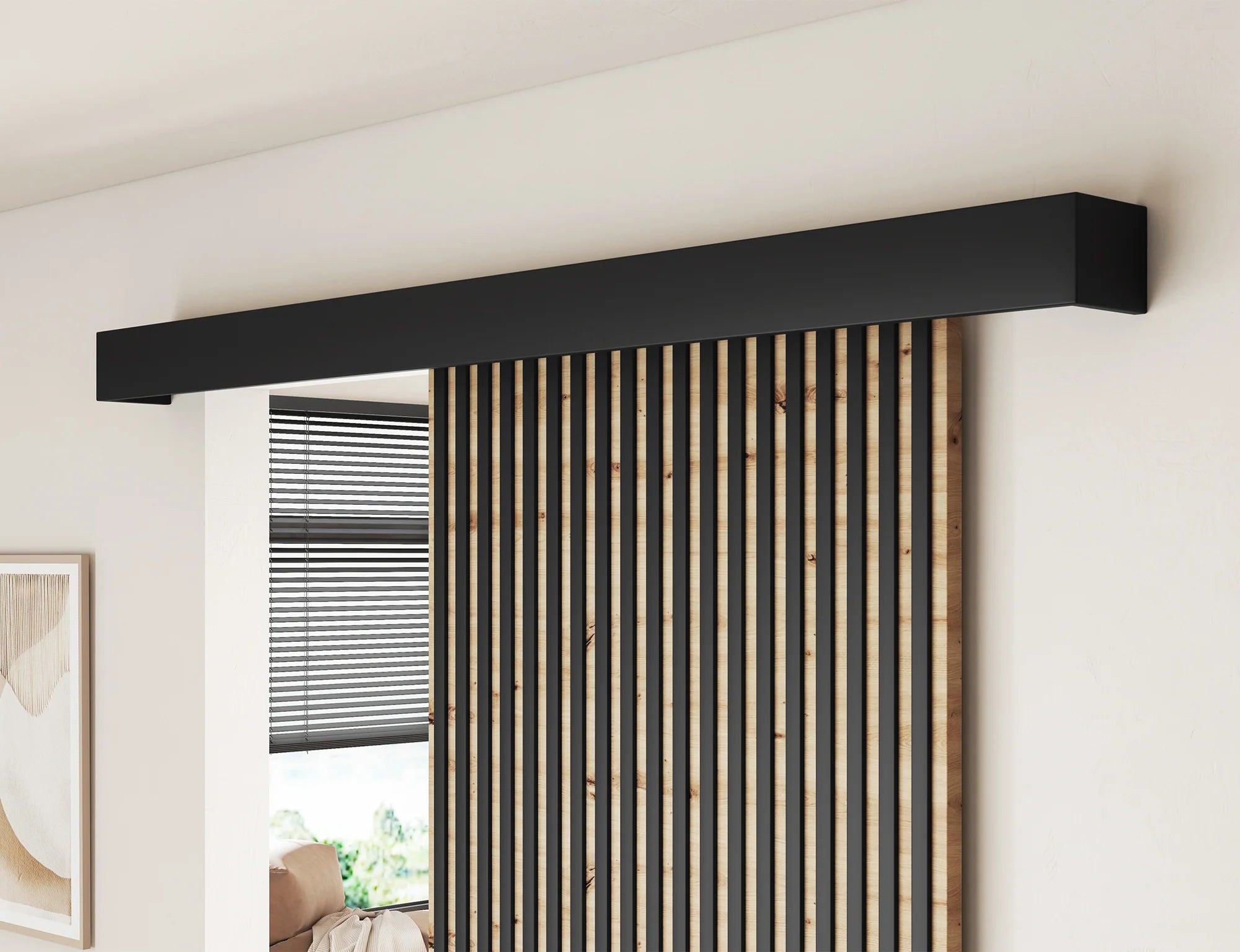 Tauricio I Sliding Door - Black / Wotan Oak 205x96cm