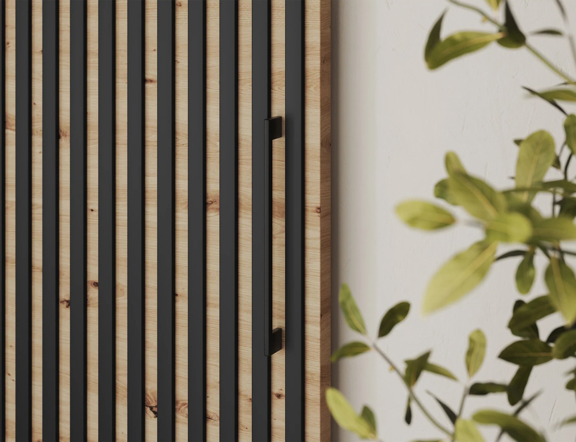 Tauricio I Sliding Door - Black / Wotan Oak 205x96cm