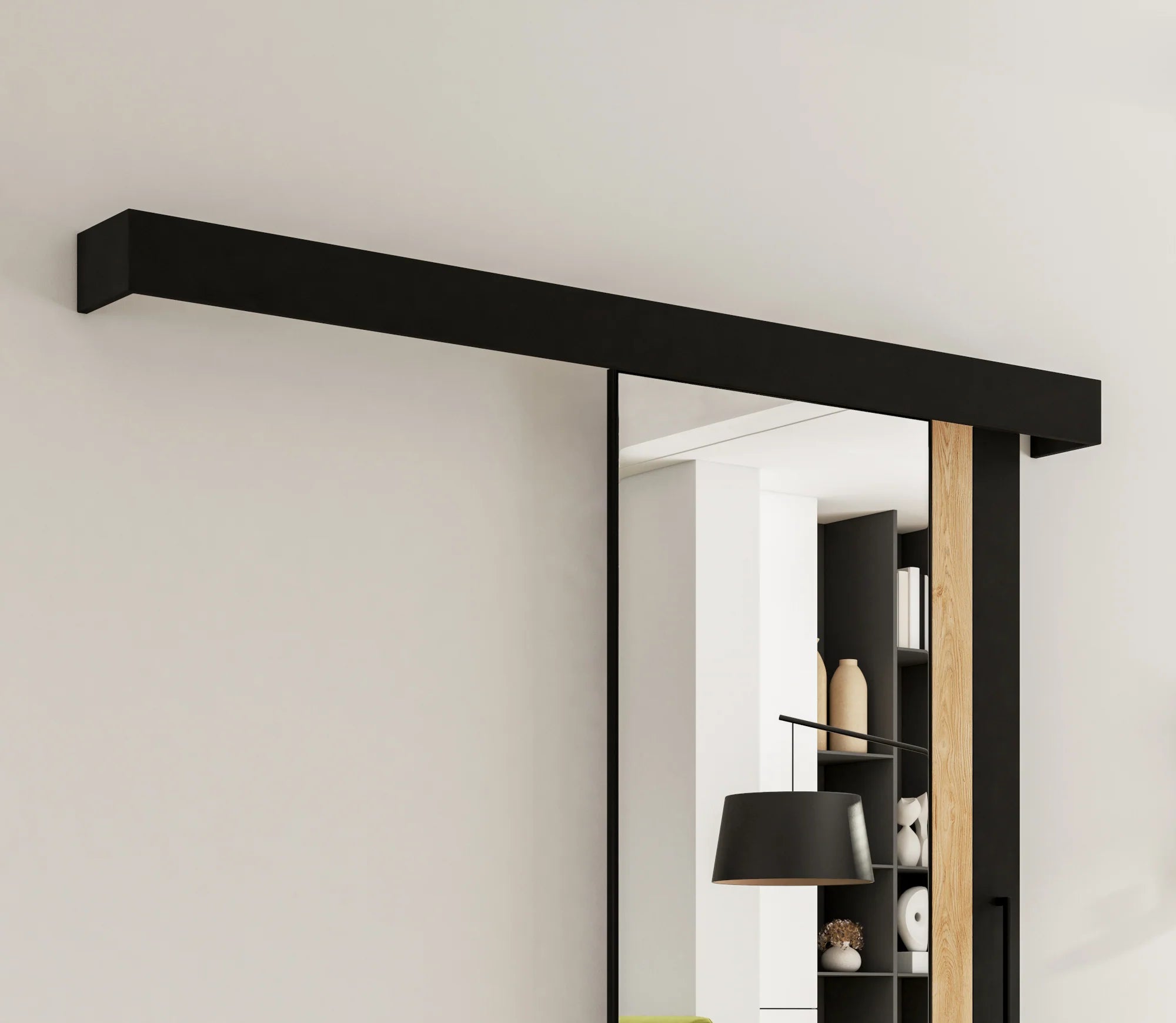 Tilmann I Sliding Door - white Mirror 205x96cm