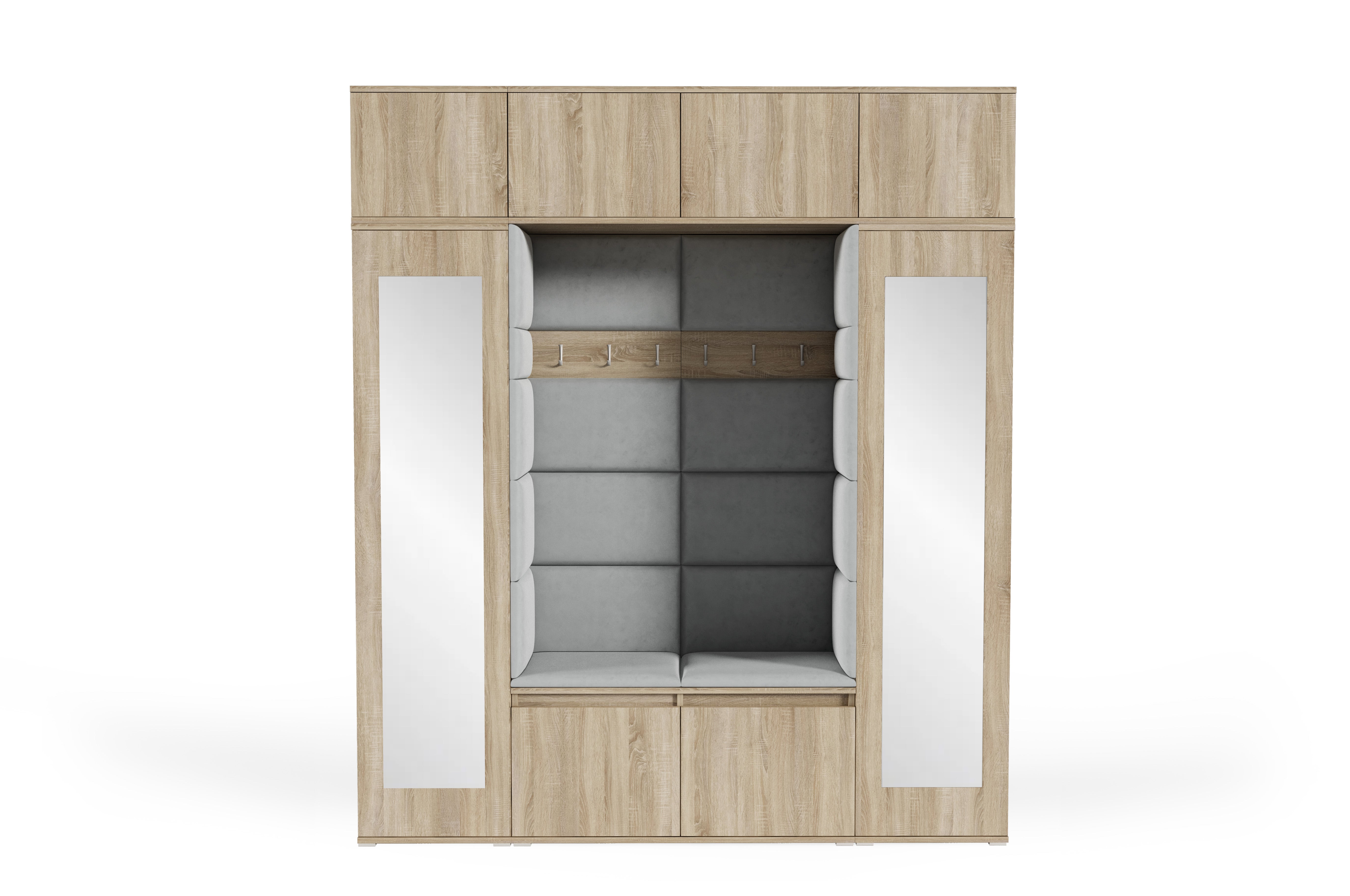 PK Emi 32 Hallway Wardrobe Sonoma Oak- Upholstered Panels in Various Colours