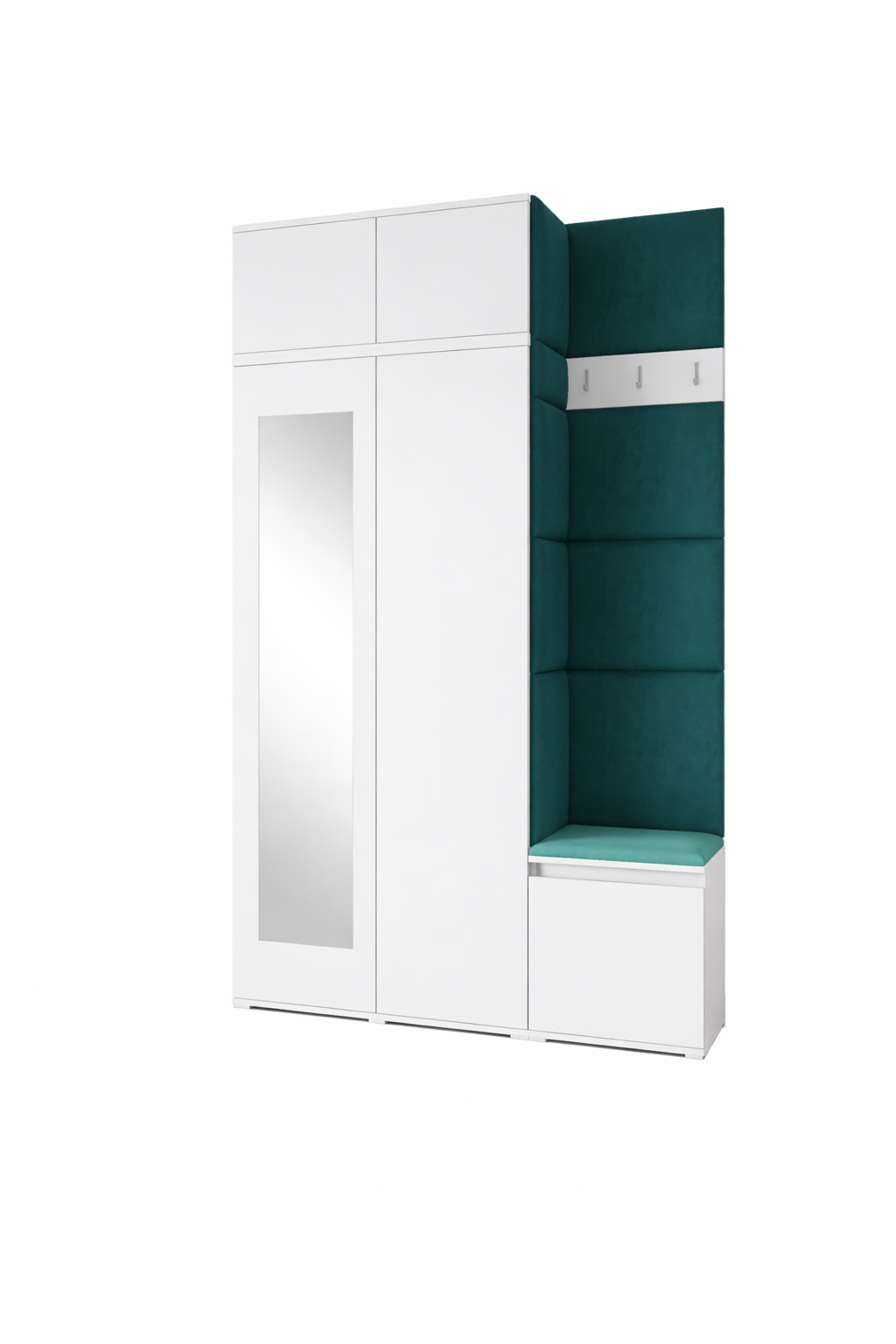PK Emi 20 Hallway Wardrobe White - Upholstered Panels in Various Colours