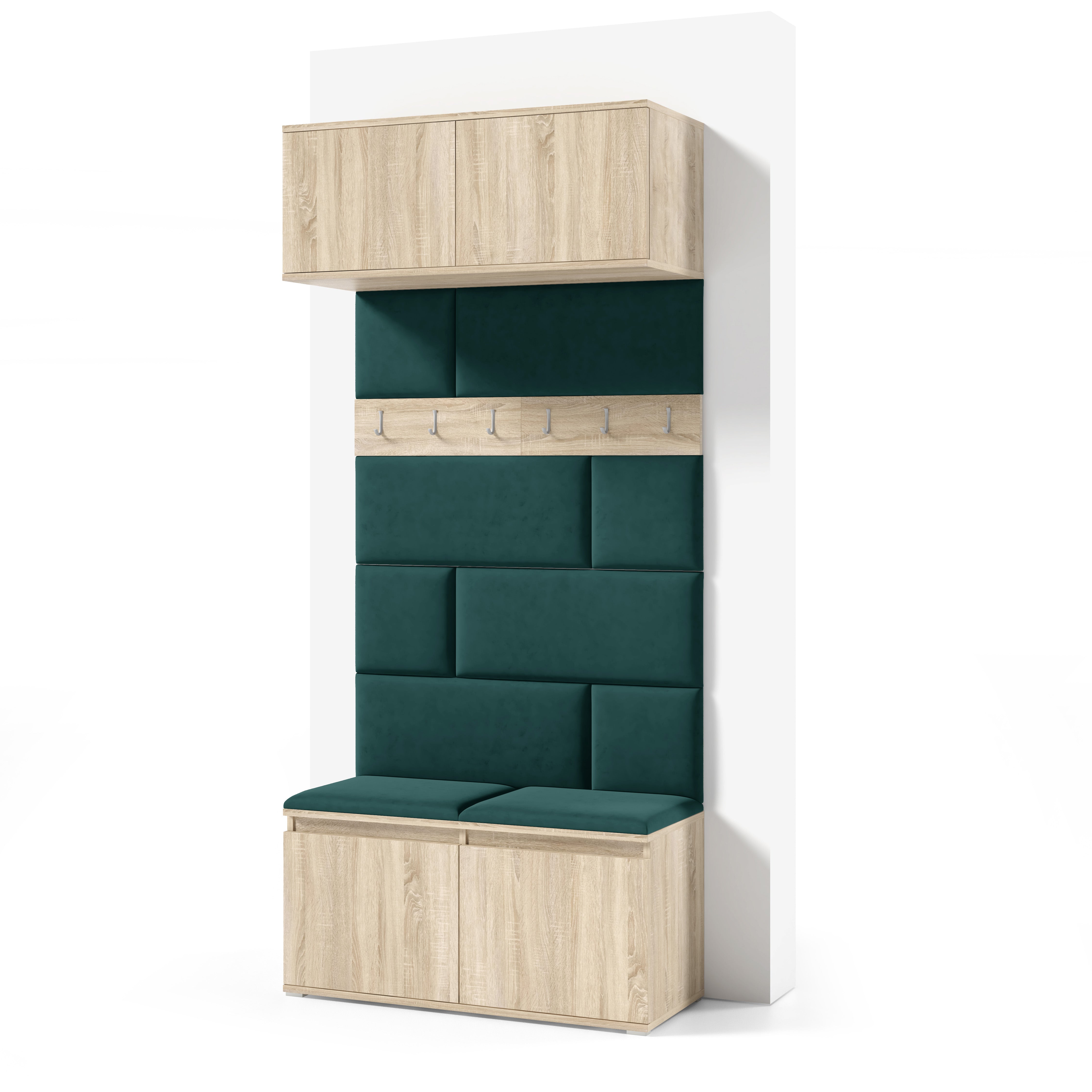 PK Emi 23 Hallway Wardrobe Sonoma Oak - Upholstered Panels in Various Colours