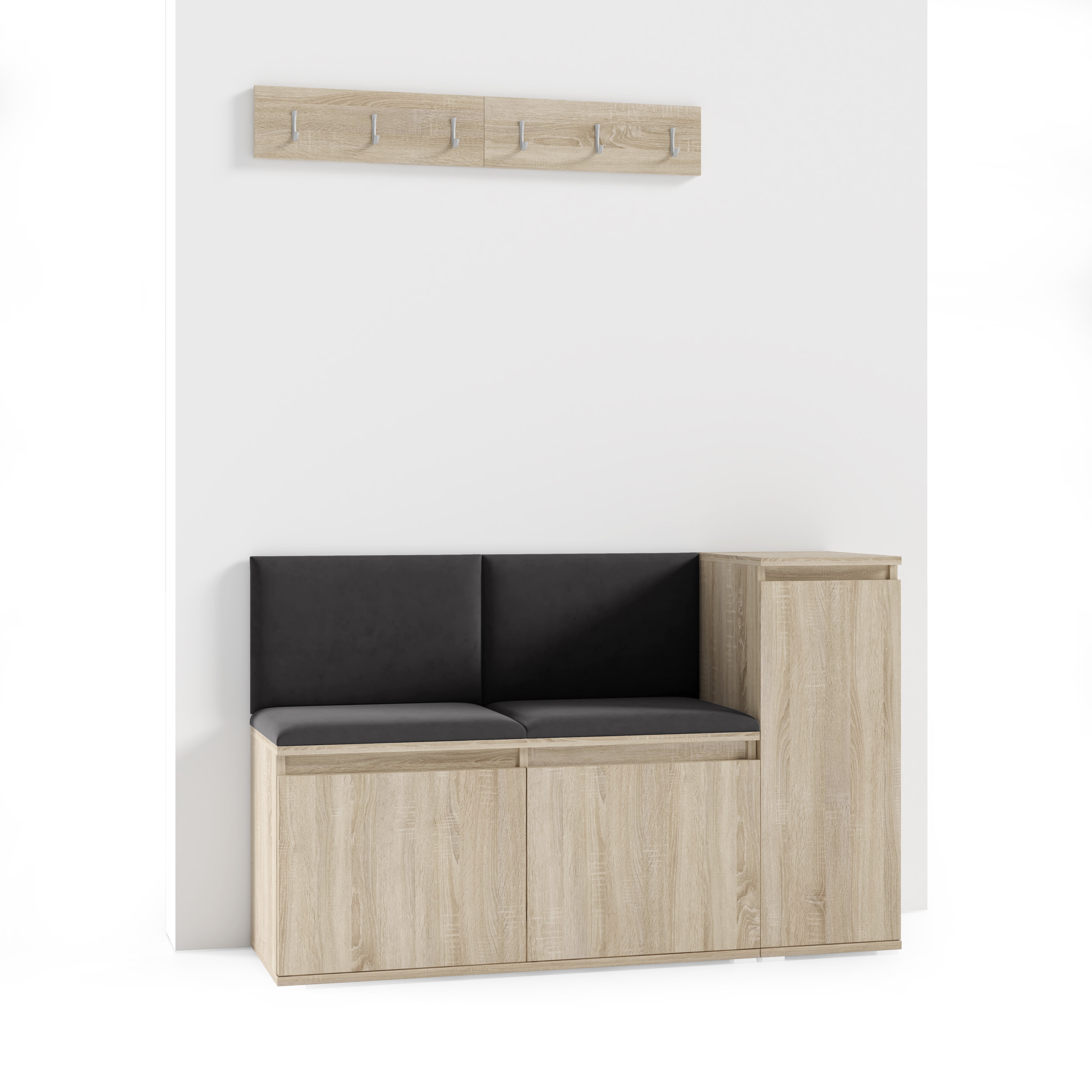 PK Emi 25 Hallway Wardrobe Sonoma Oak- Upholstered Panels in Various Colours