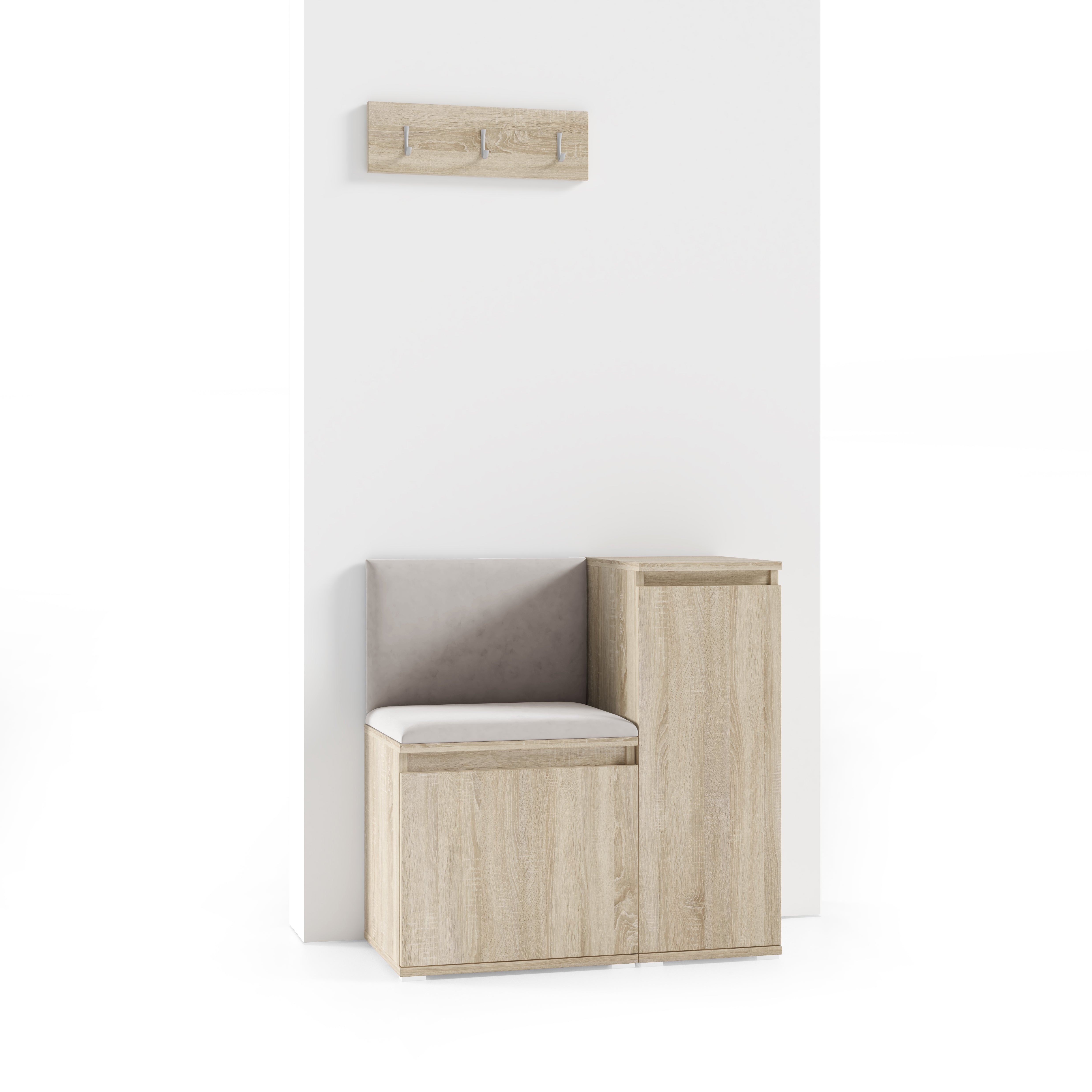 PK Emi 30 Hallway Wardrobe Sonoma Oak - Upholstered Panels in Various Colours