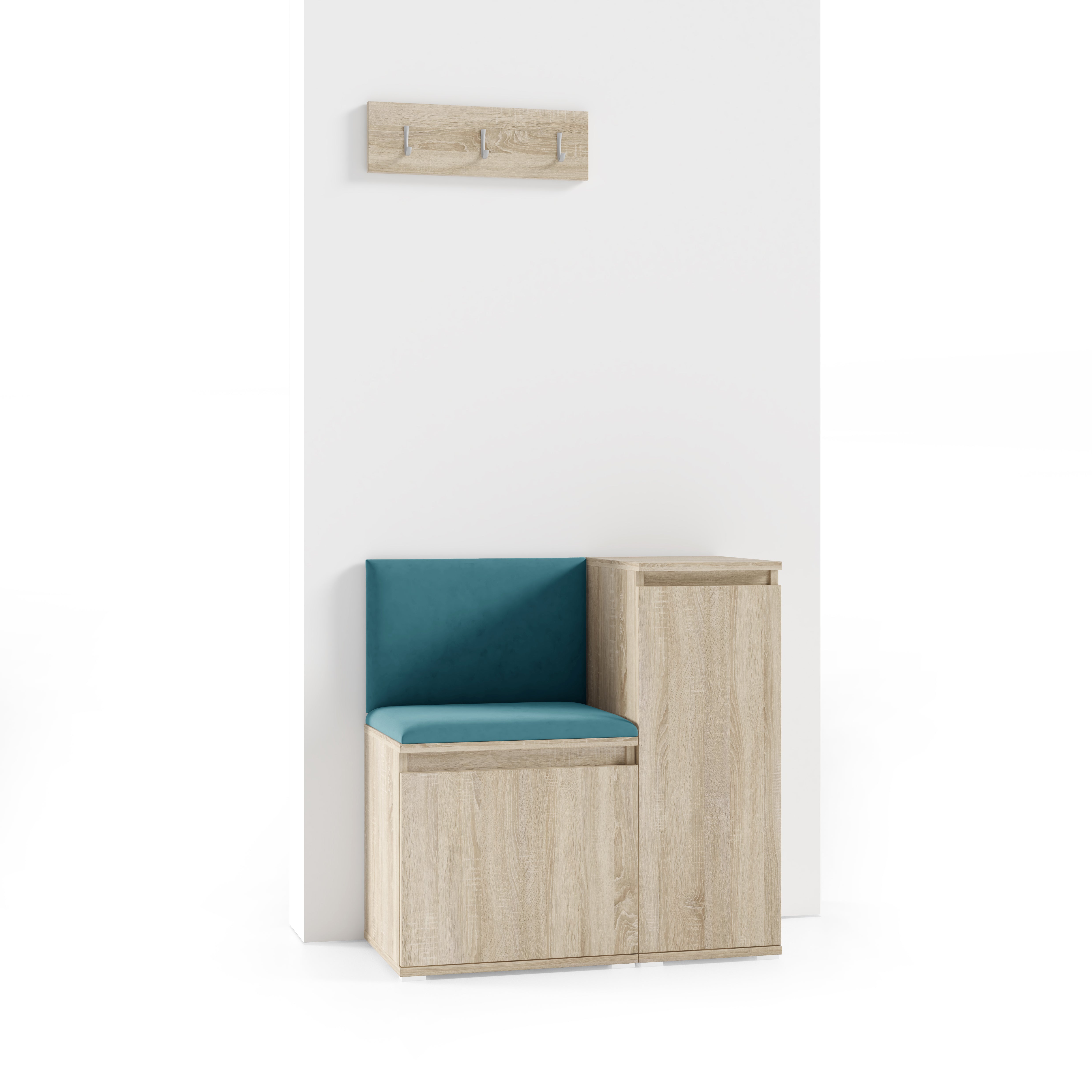 PK Emi 30 Hallway Wardrobe Sonoma Oak - Upholstered Panels in Various Colours