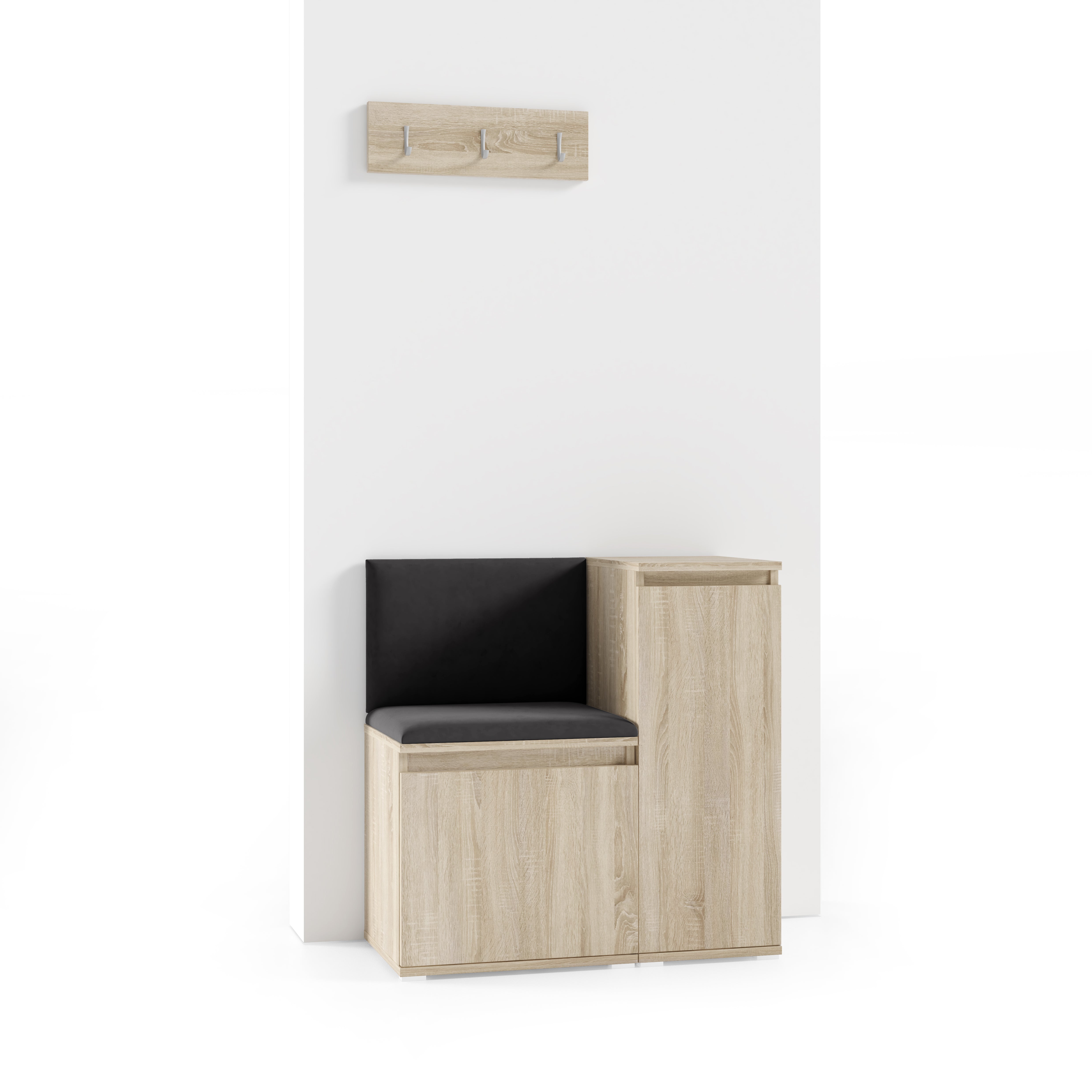 PK Emi 30 Hallway Wardrobe Sonoma Oak - Upholstered Panels in Various Colours