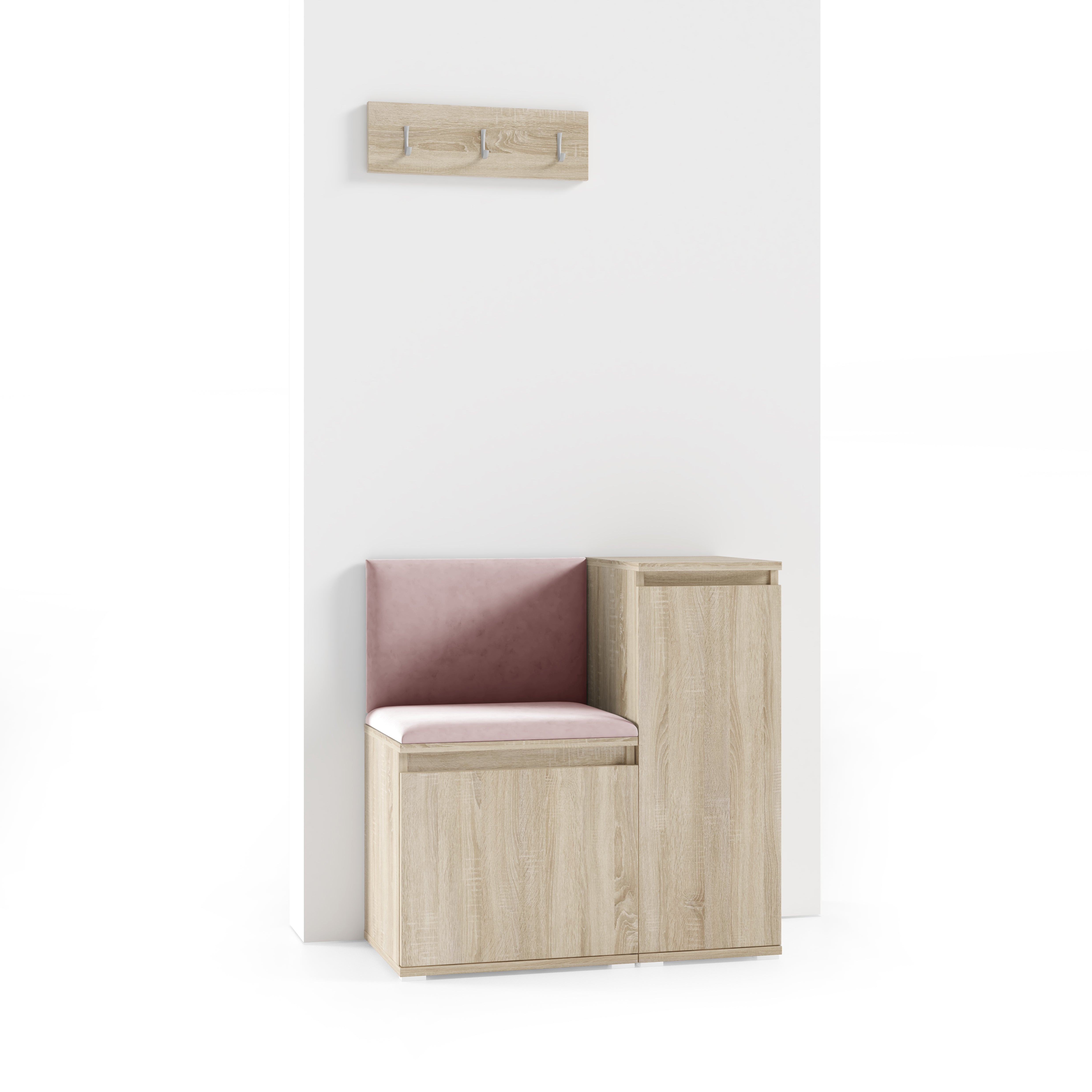 PK Emi 30 Hallway Wardrobe Sonoma Oak - Upholstered Panels in Various Colours