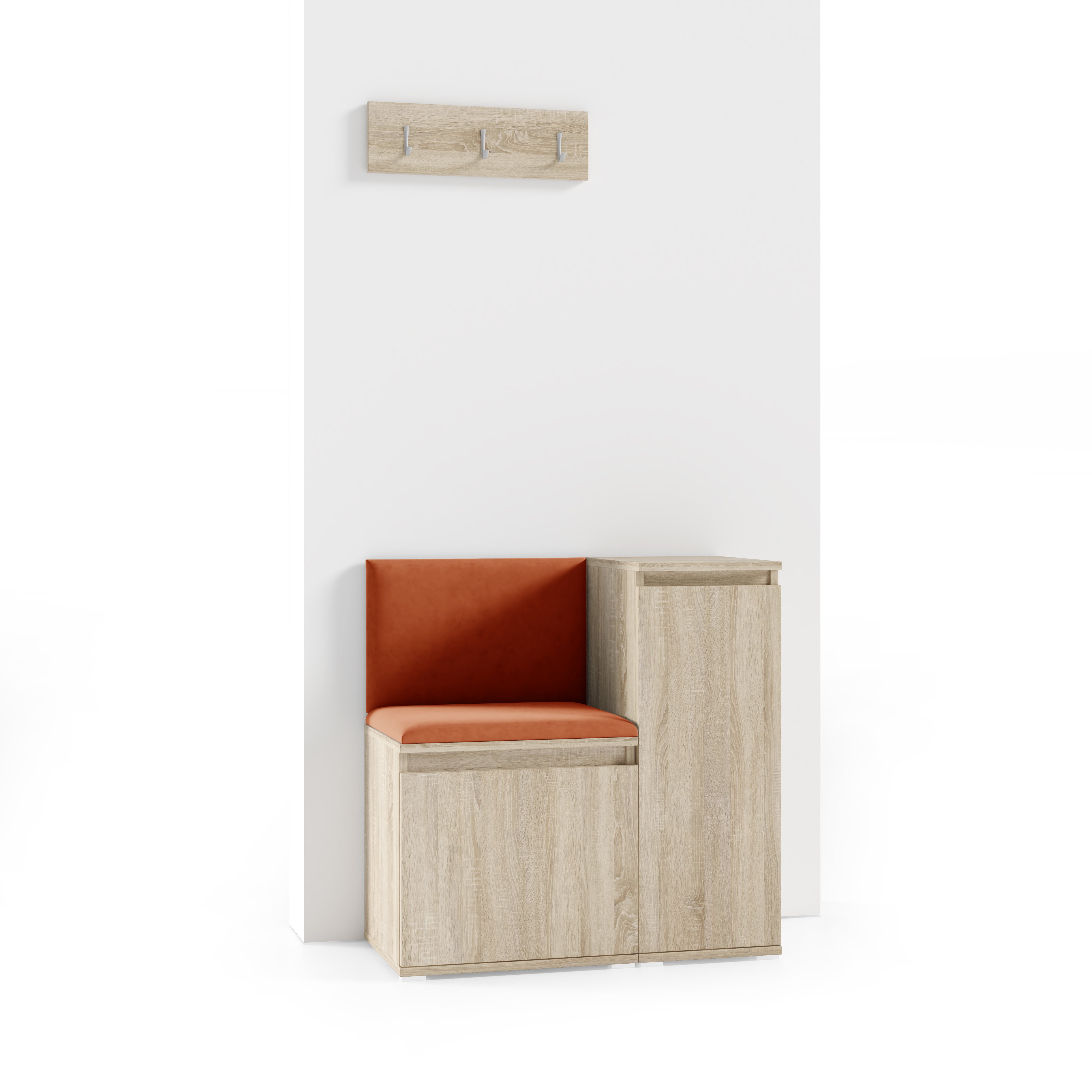 PK Emi 30 Hallway Wardrobe Sonoma Oak - Upholstered Panels in Various Colours
