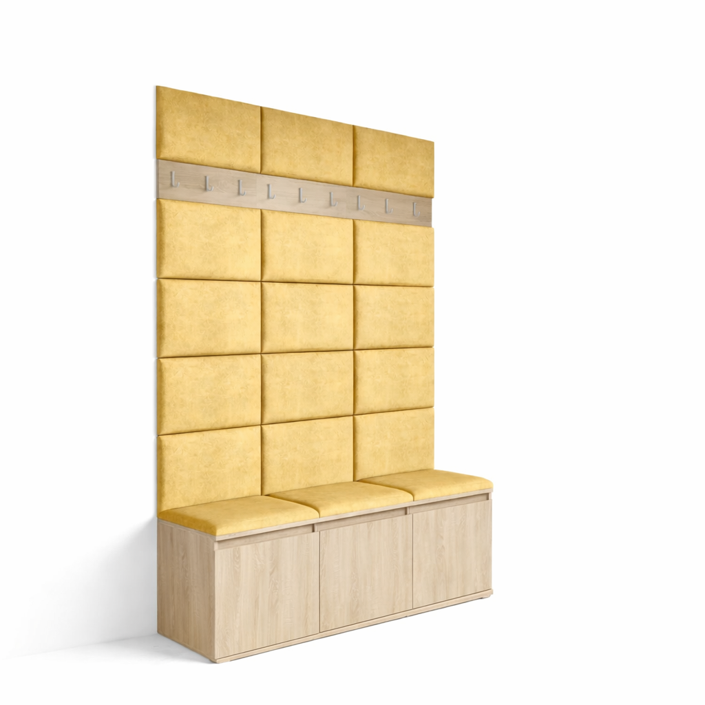 PK Emi 6 Hallway Wardrobe Sonoma - Upholstered Panels in Various Colours