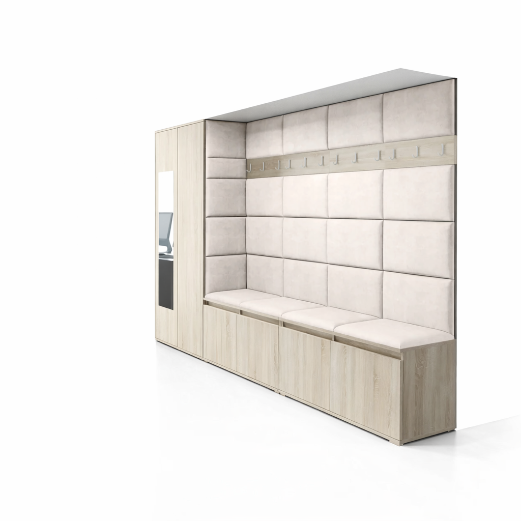 PK Emi 9 Hallway Wardrobe Sonoma Oak - Upholstered Panels in Various Colours