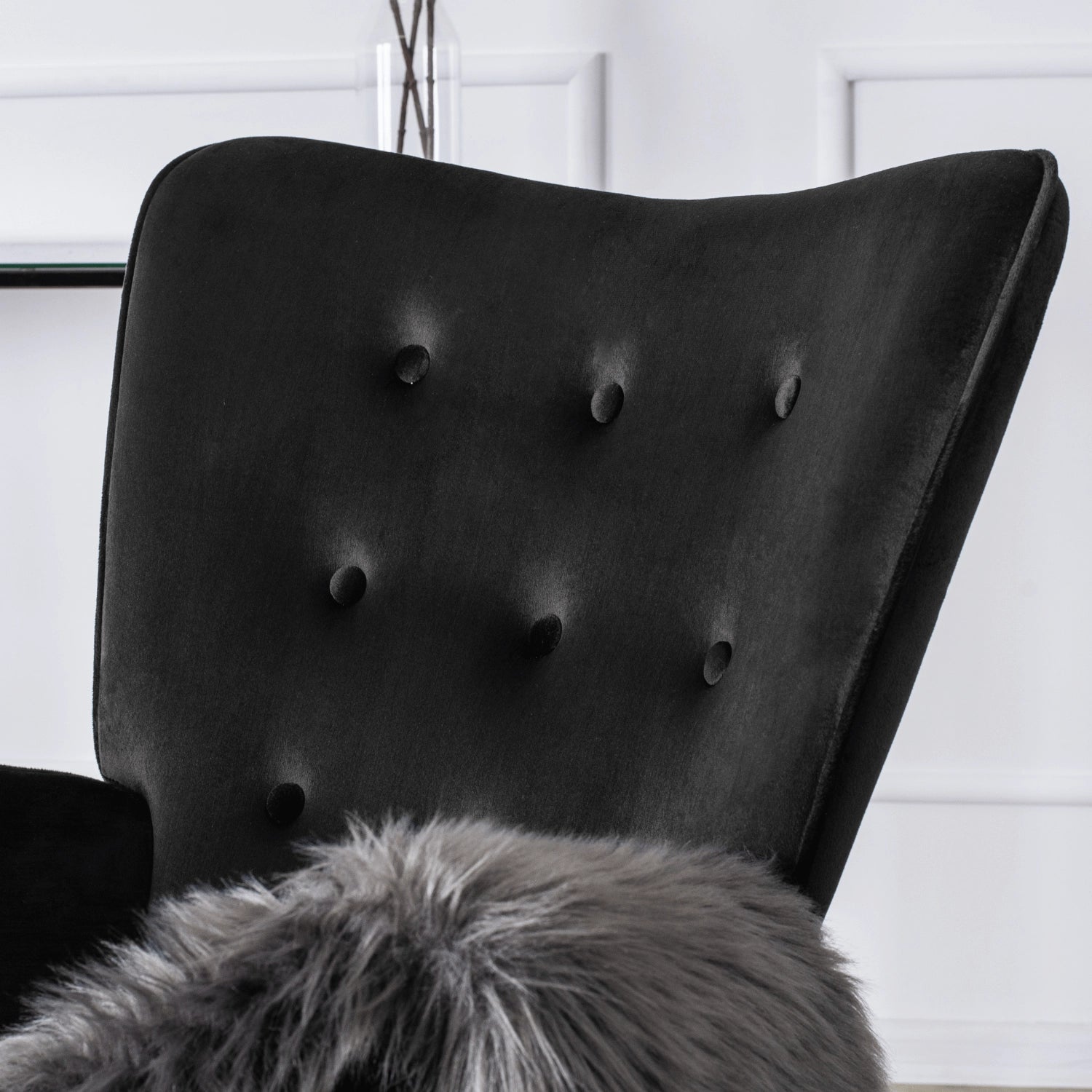 Elite ELIS Black Velvet Rocking Chair