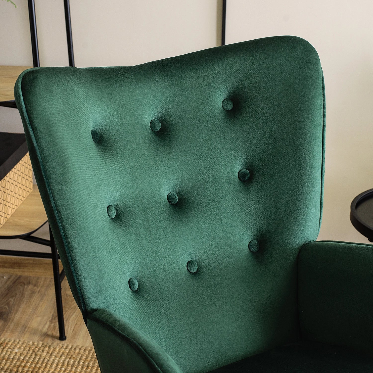 Elite ELIS Green Velvet Rocking Chair