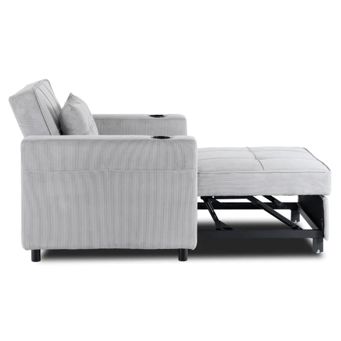 Elite SOLOR  SOLOR Sleeping Armchair, Fold-Out American Style, Gray Corduroy, Modern Design