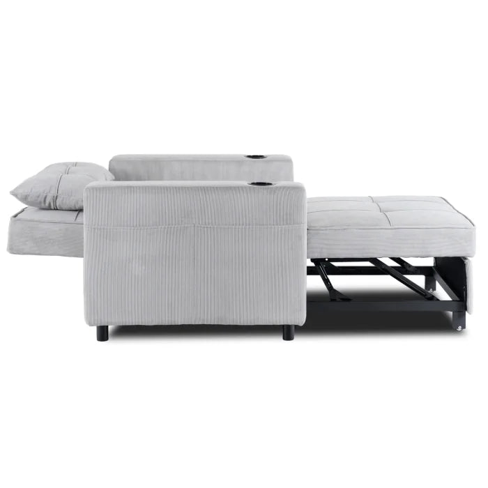 Elite SOLOR  SOLOR Sleeping Armchair, Fold-Out American Style, Gray Corduroy, Modern Design