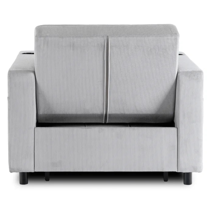 Elite SOLOR  SOLOR Sleeping Armchair, Fold-Out American Style, Gray Corduroy, Modern Design