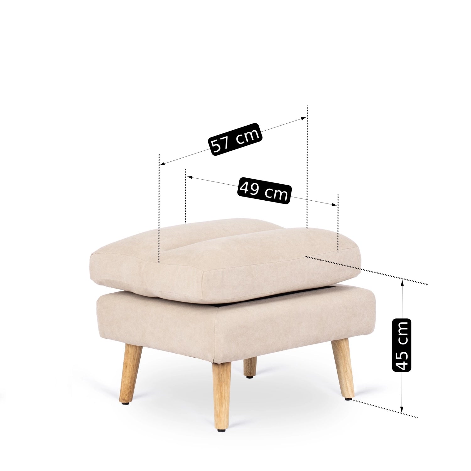 Elite HENRY Beige Recliner Armchair with Footrest