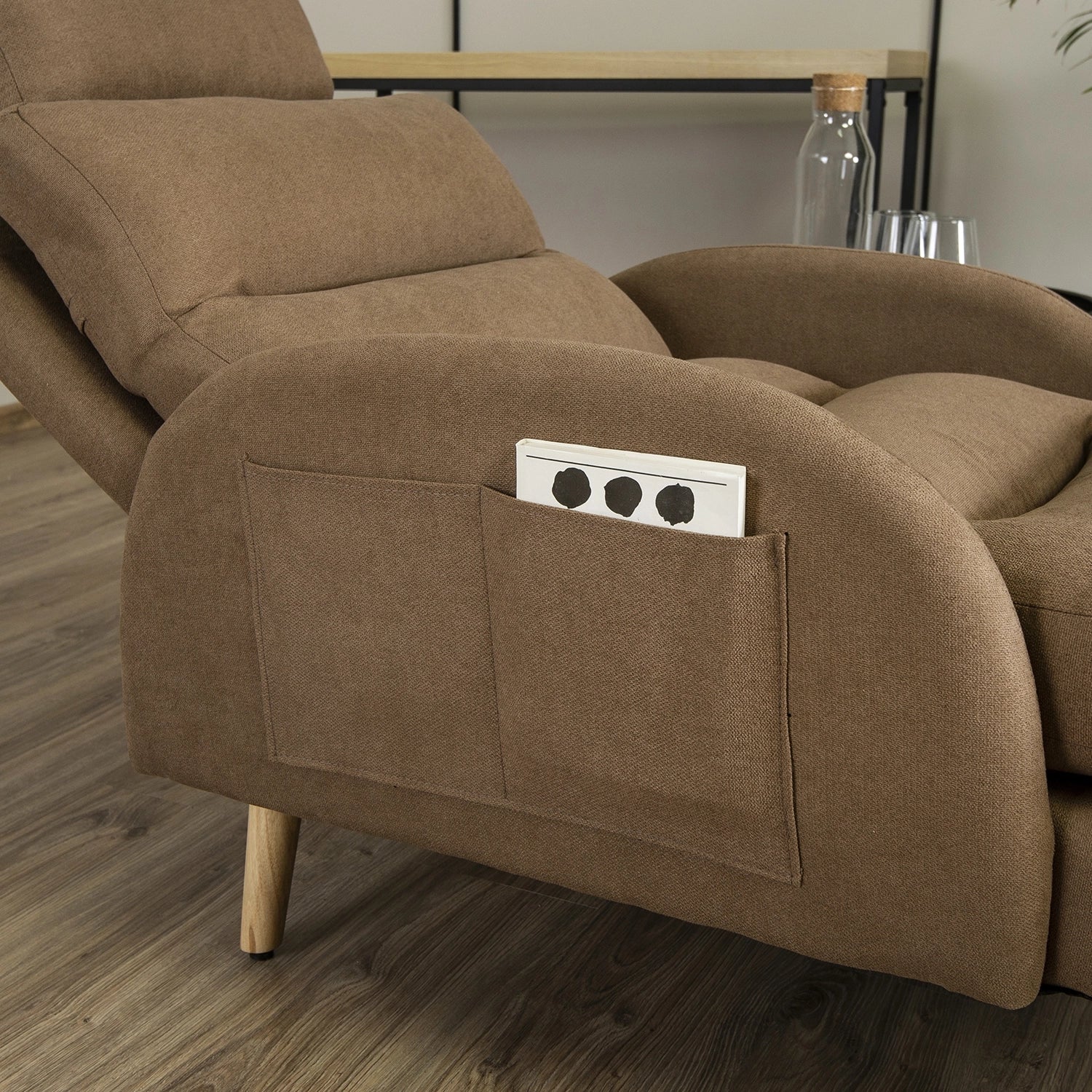 Elite HENRY Brown Recliner Armchair with Footrest