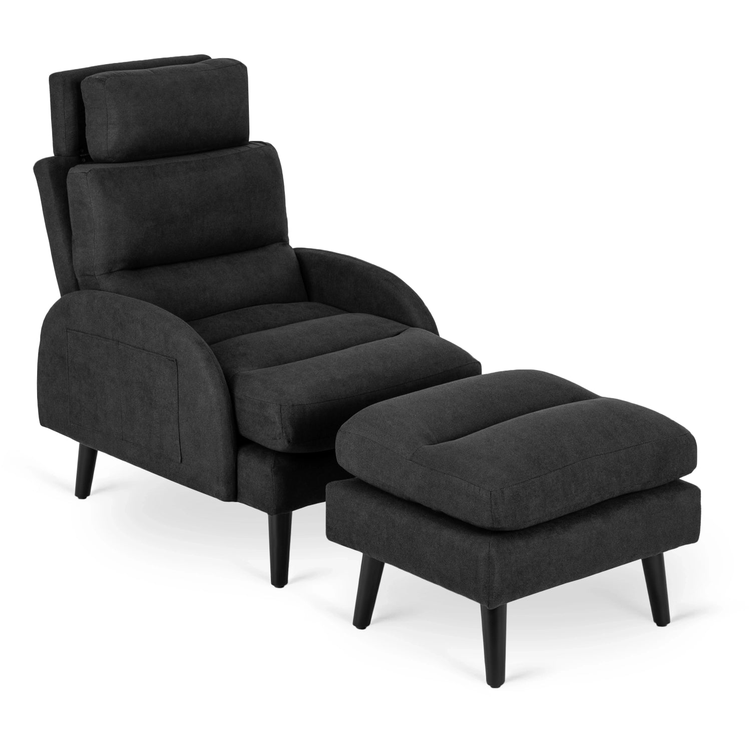 Elite HENRY Black Recliner Armchair with Footrest