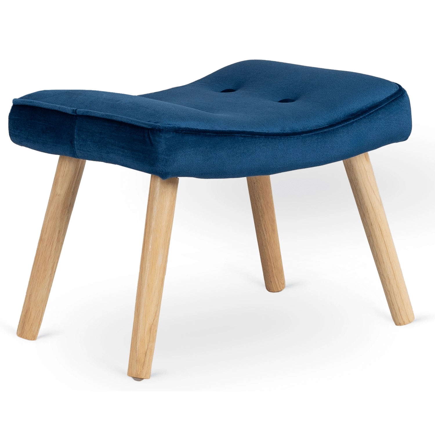 Elite LOZANO Navy Blue Velvet Armchair with Footstool