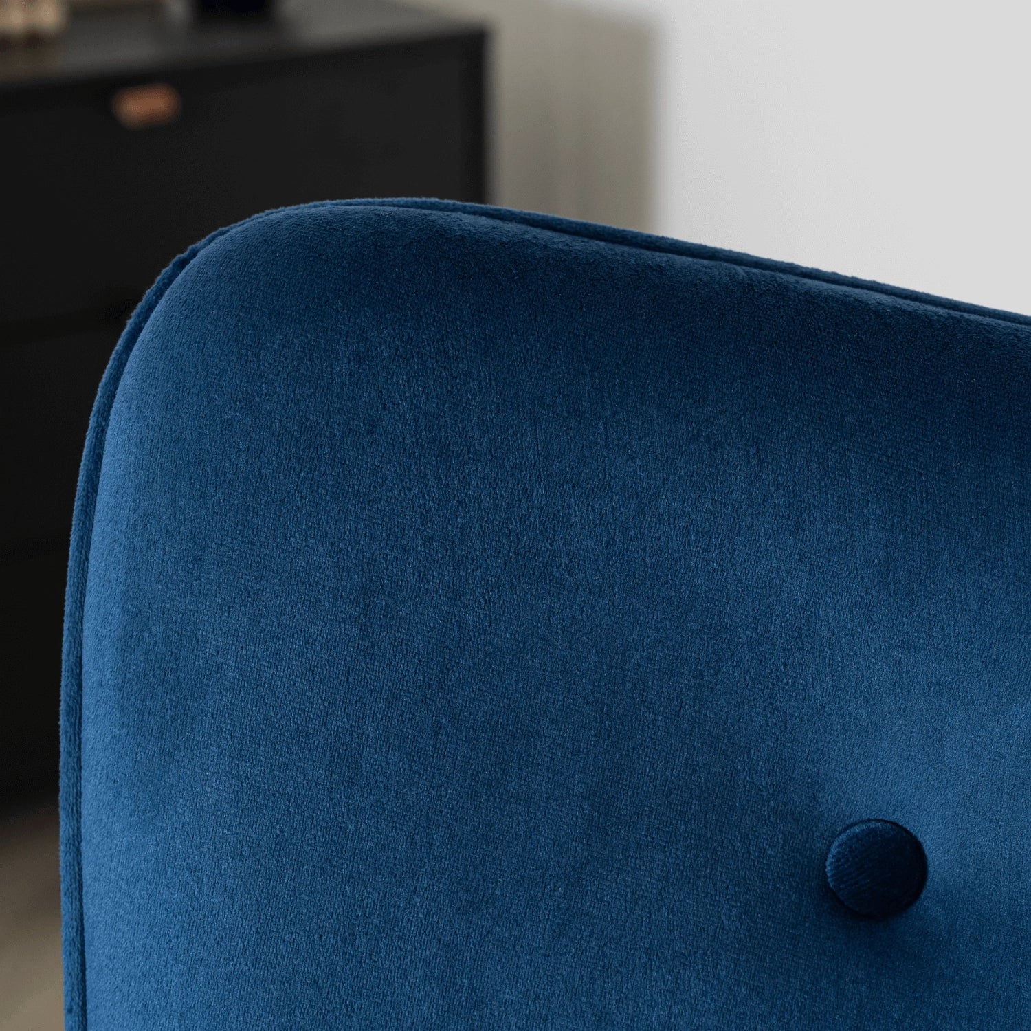 Elite LOZANO Navy Blue Velvet Armchair with Footstool