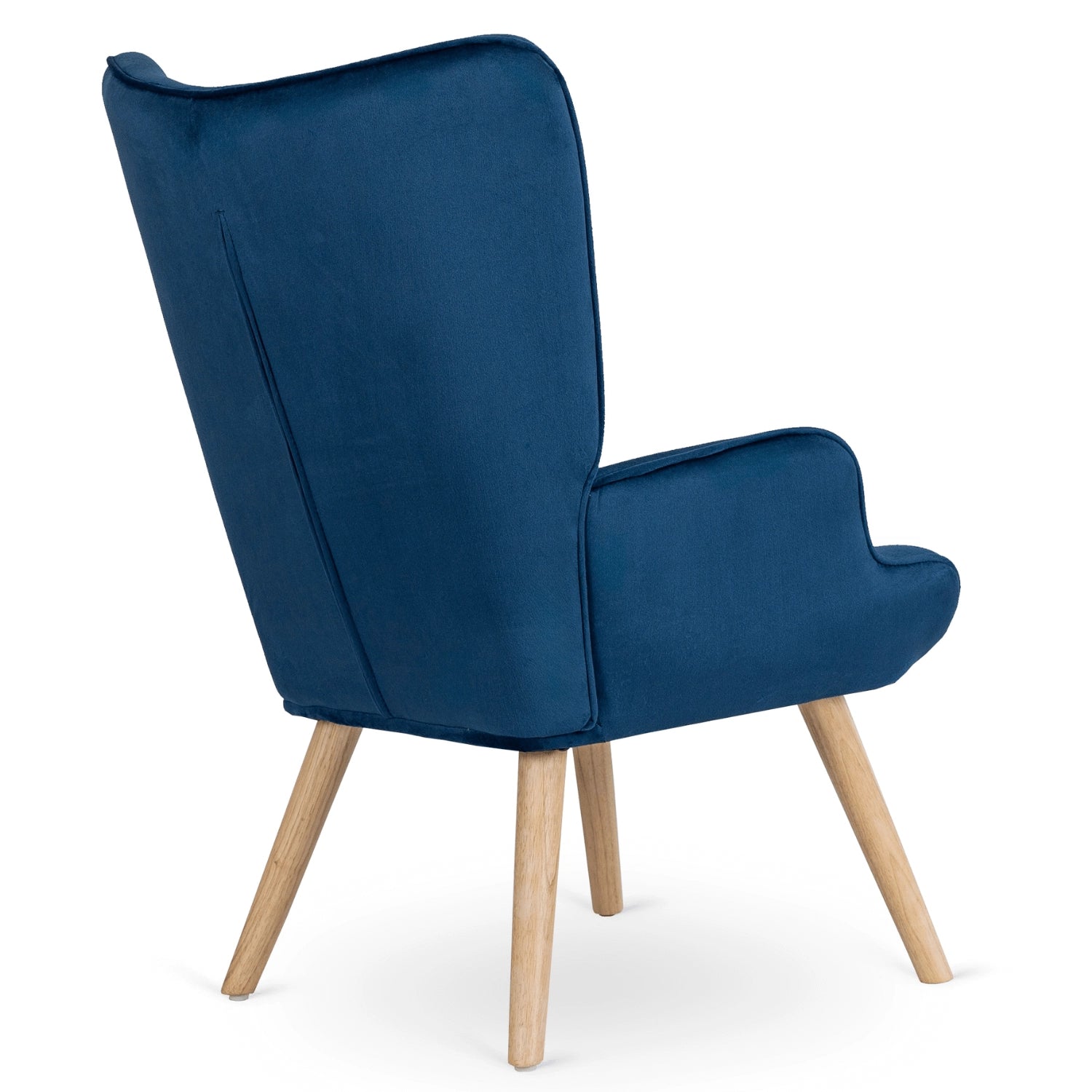 Elite LOZANO Navy Blue Velvet Armchair with Footstool