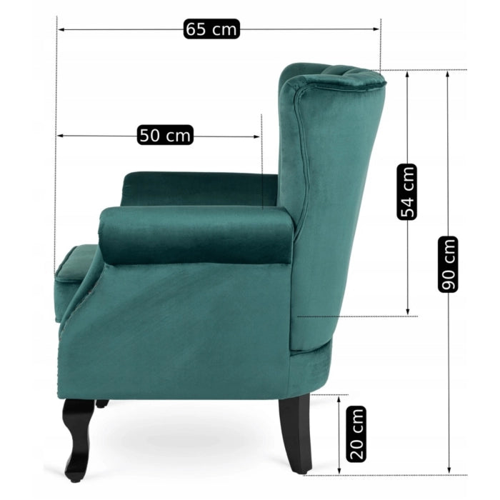 Elite MALLO Green Velvet Armchair