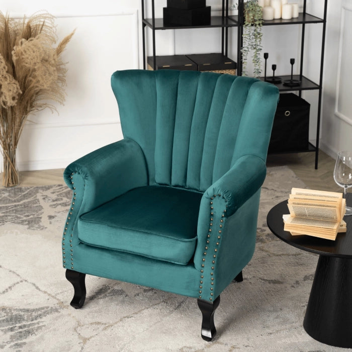 Elite MALLO Green Velvet Armchair