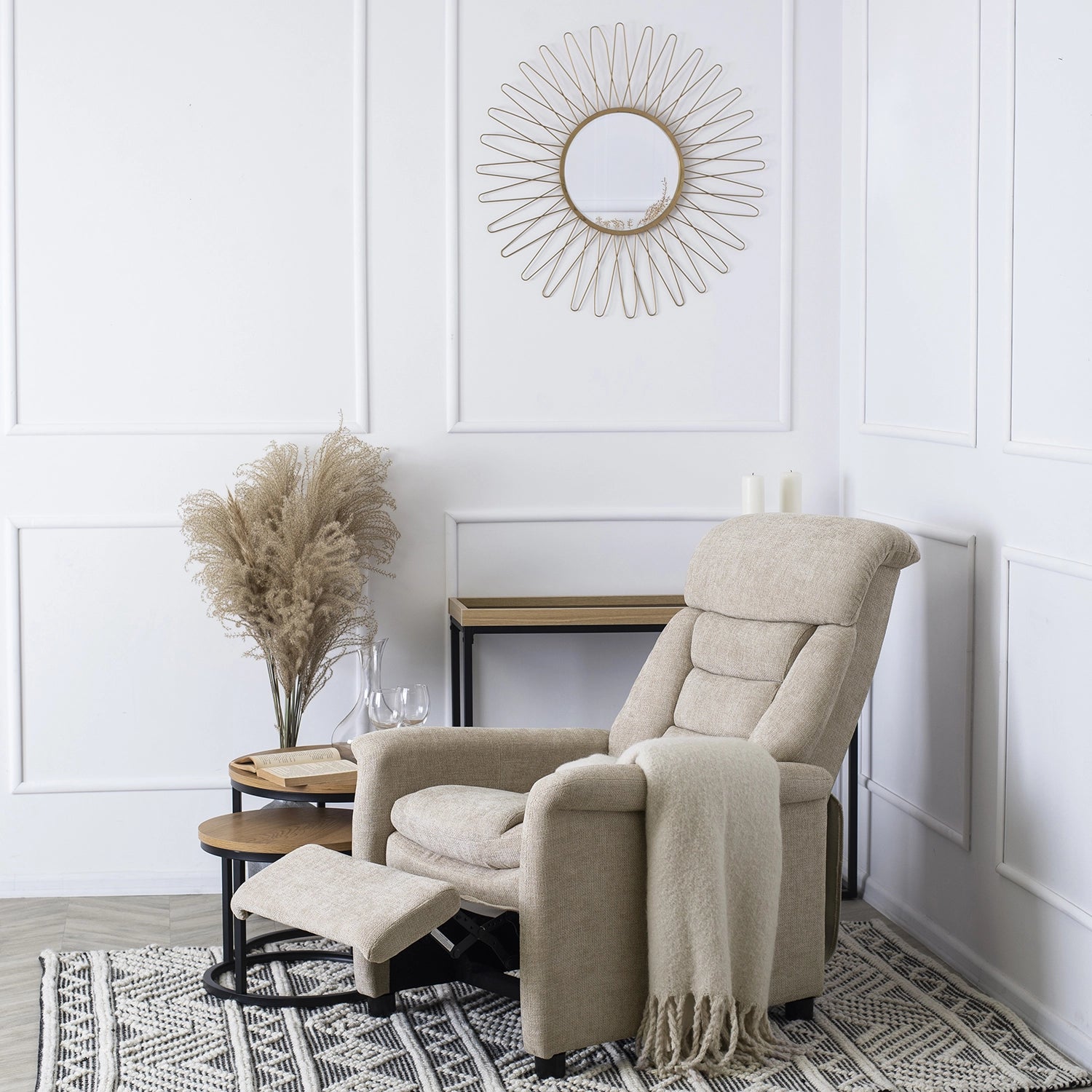 Elite NORDI Beige Recliner Armchair