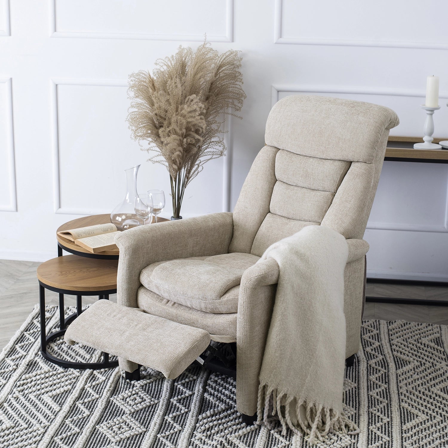 Elite NORDI Beige Recliner Armchair