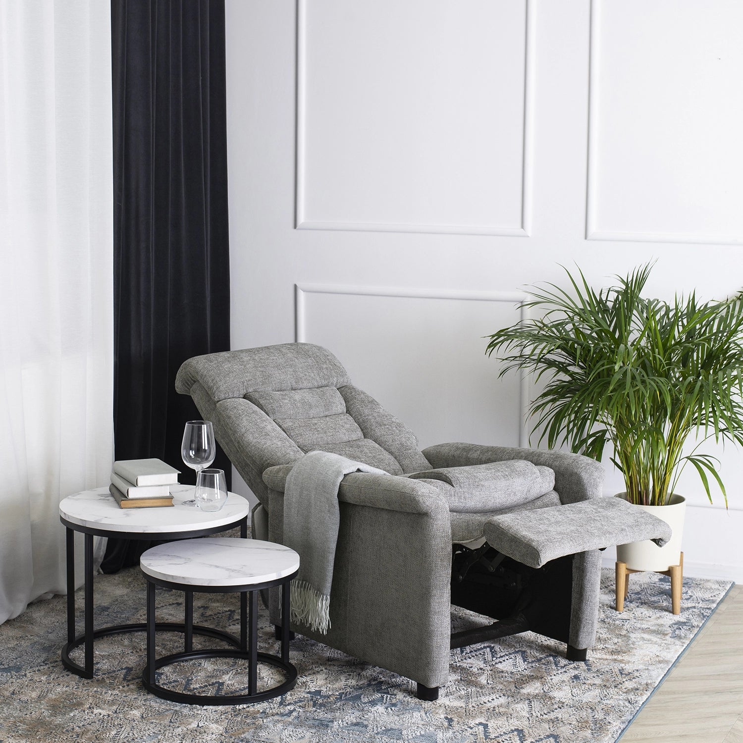 Elite NORDI Recliner Armchair – Grey