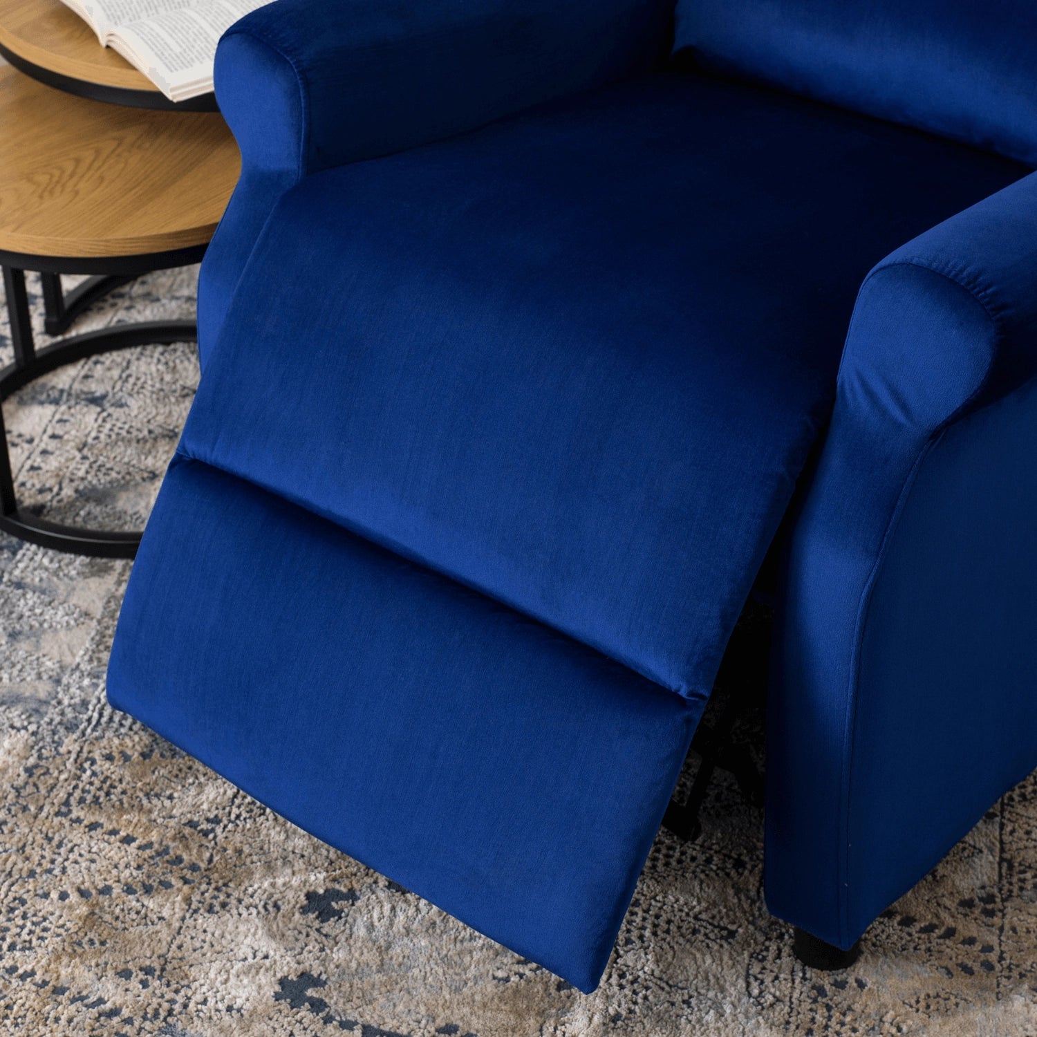 Elite SIMON Navy Blue Velvet Recliner