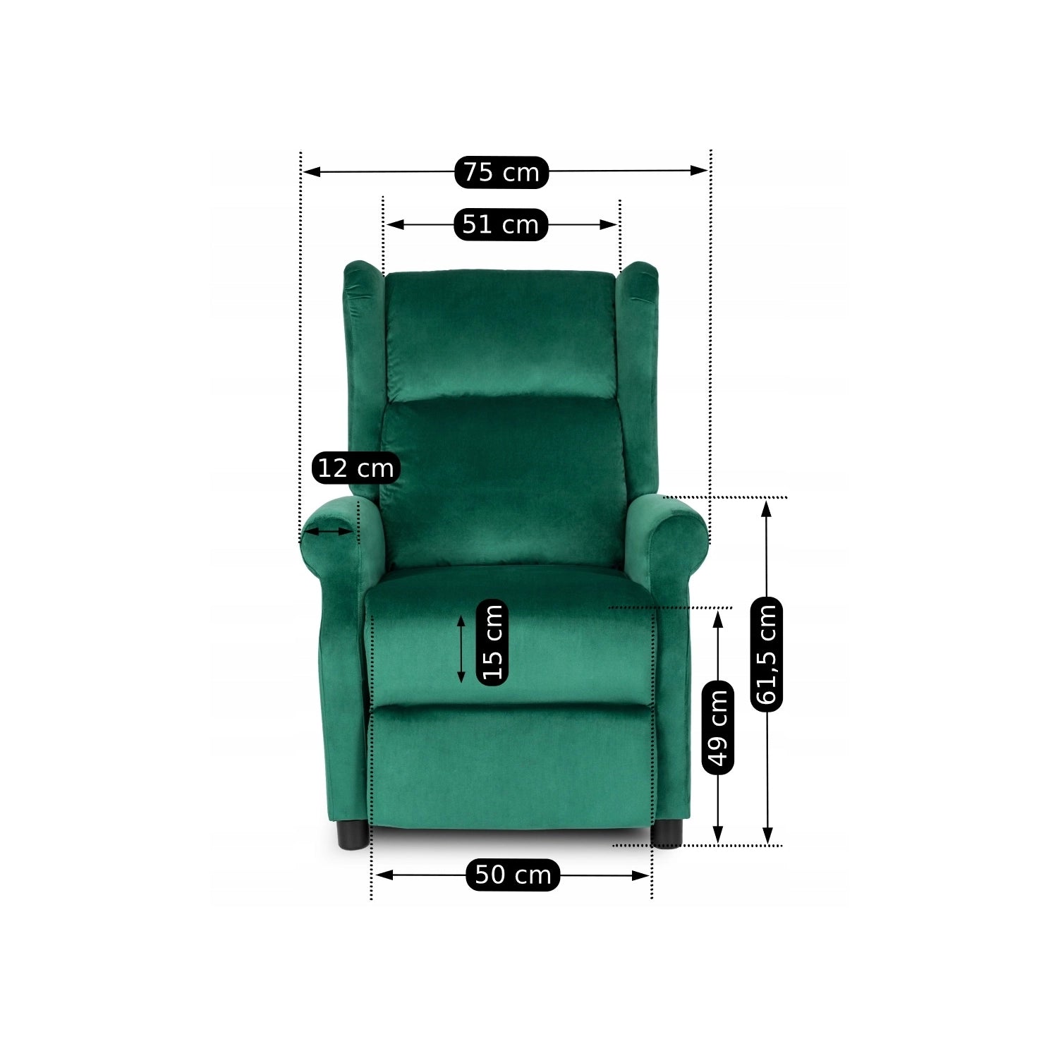 Elite SIMON Green Velvet Recliner