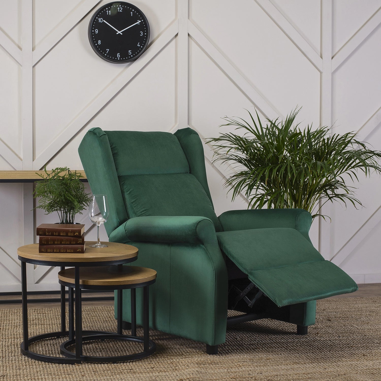 Elite SIMON Green Velvet Recliner