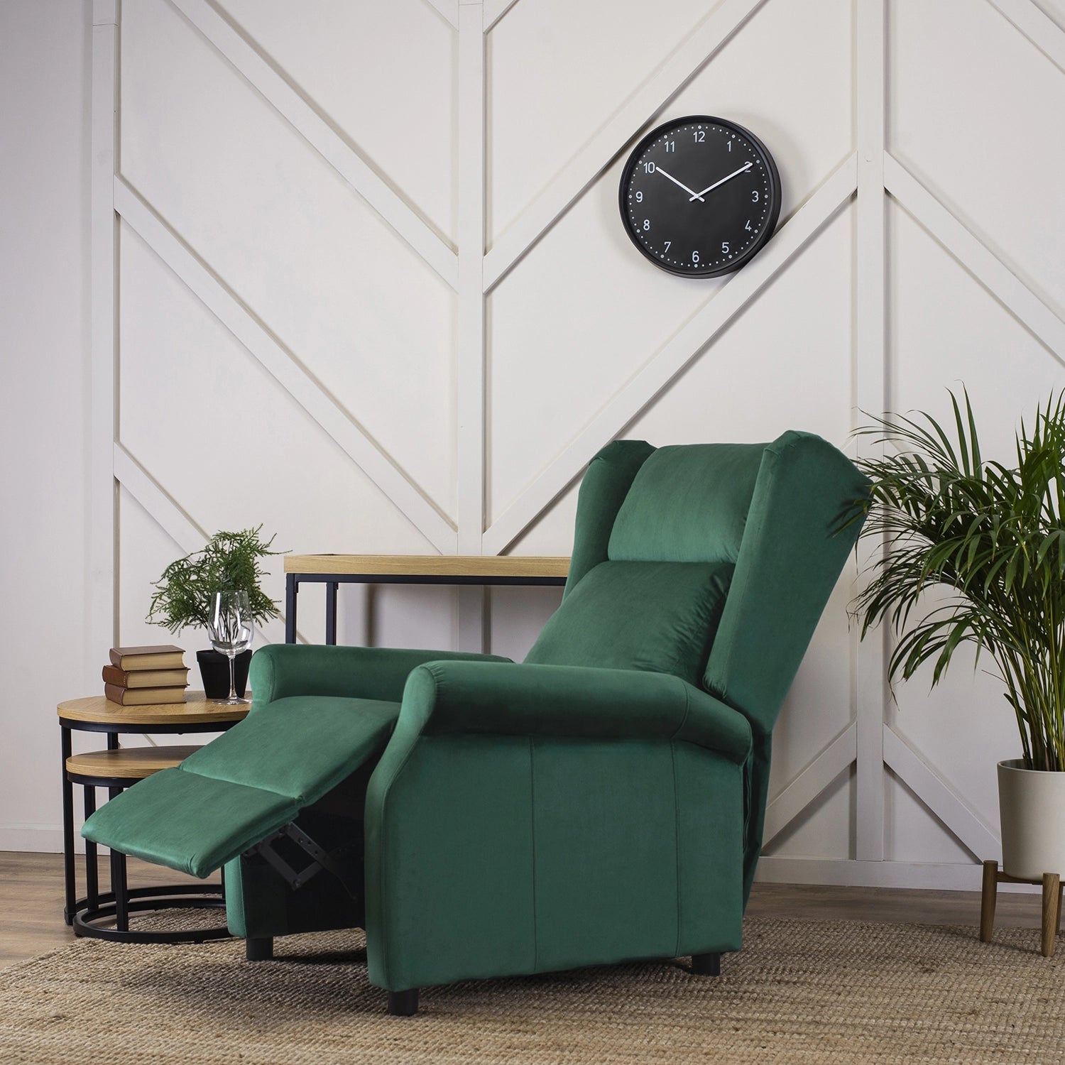 Elite SIMON Green Velvet Recliner