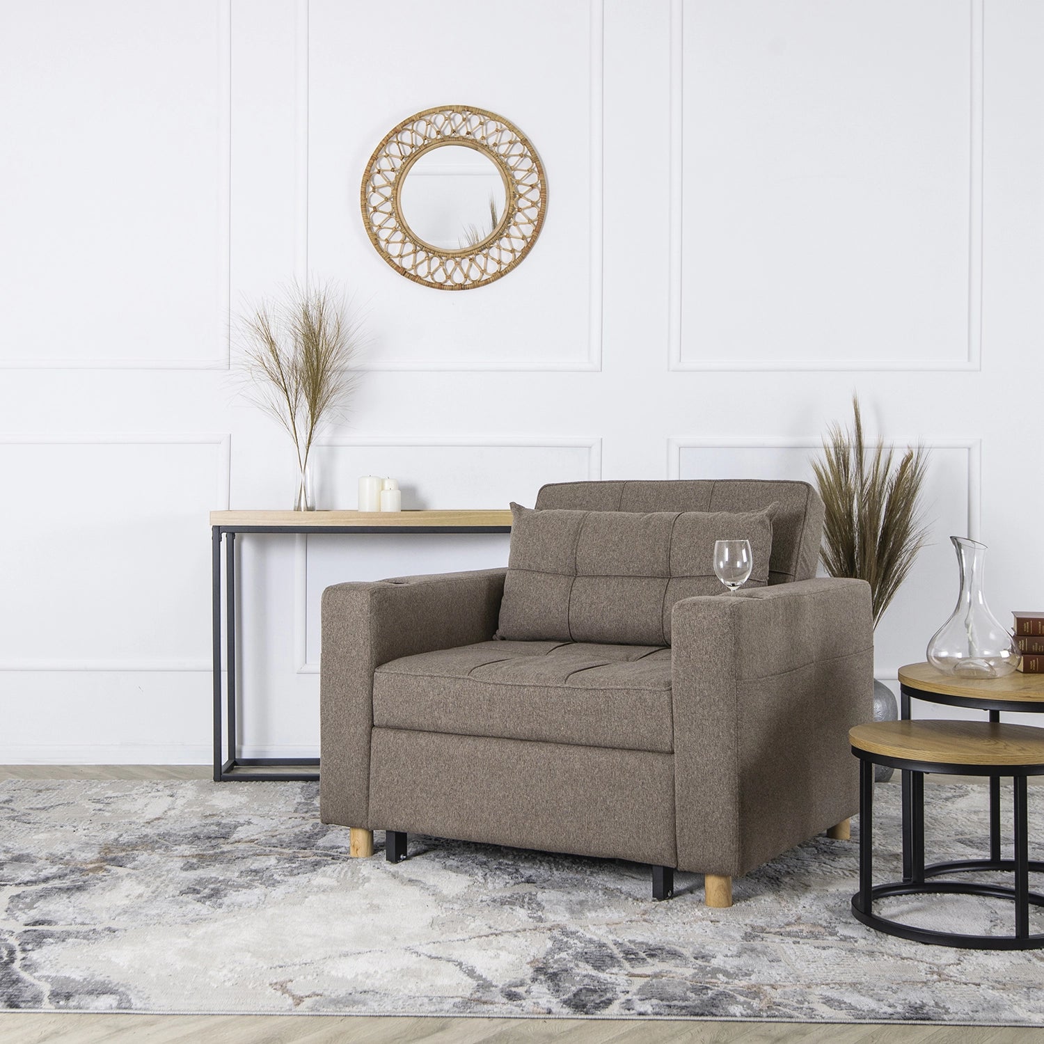 Elite SOLOR Beige Armchair Bed