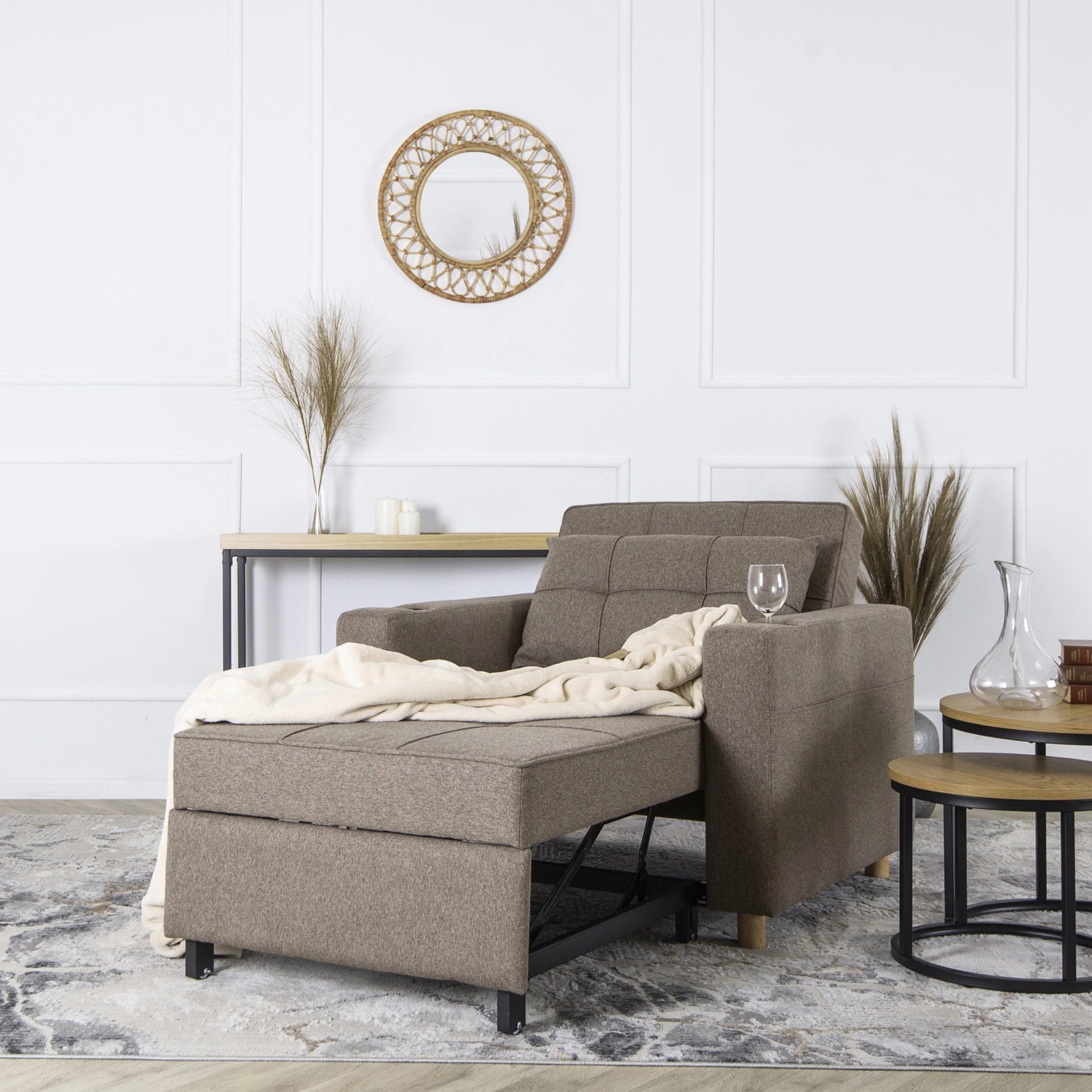 Elite SOLOR Beige Armchair Bed