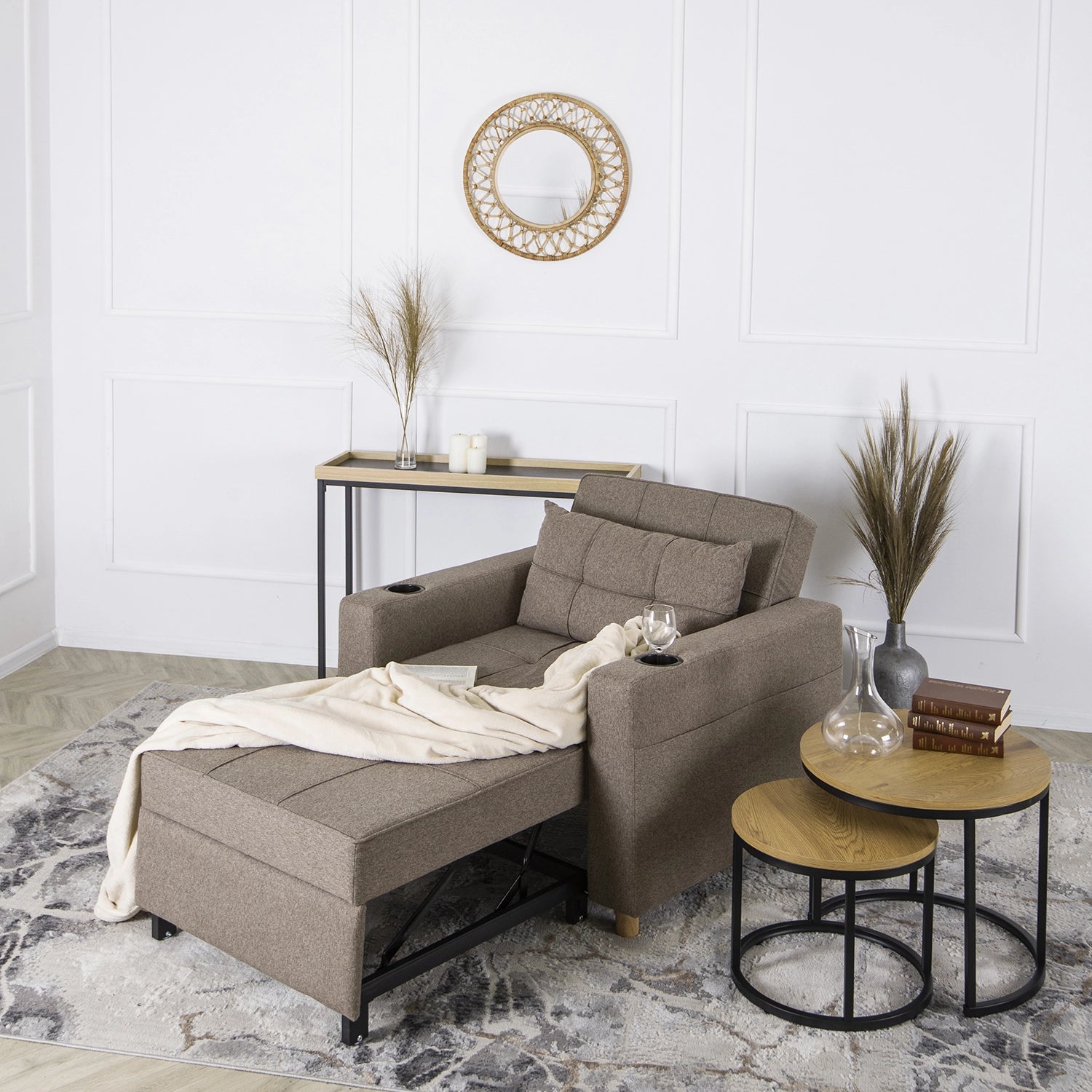 Elite SOLOR Beige Armchair Bed